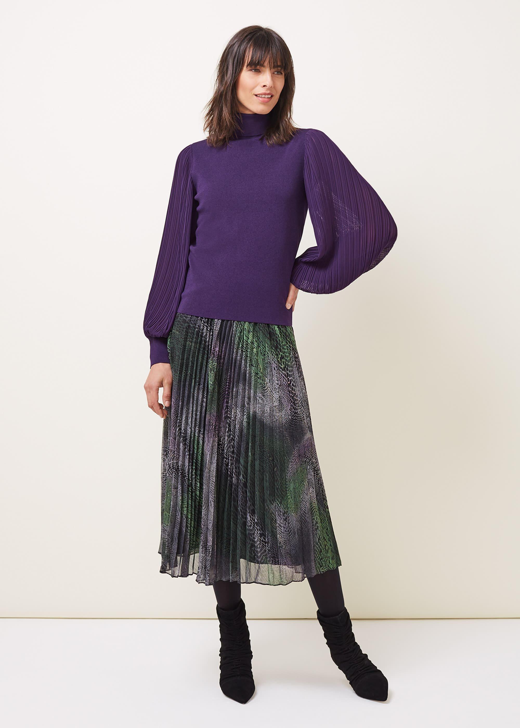 Everley Pleat Sleeve Fine Knit Jumper