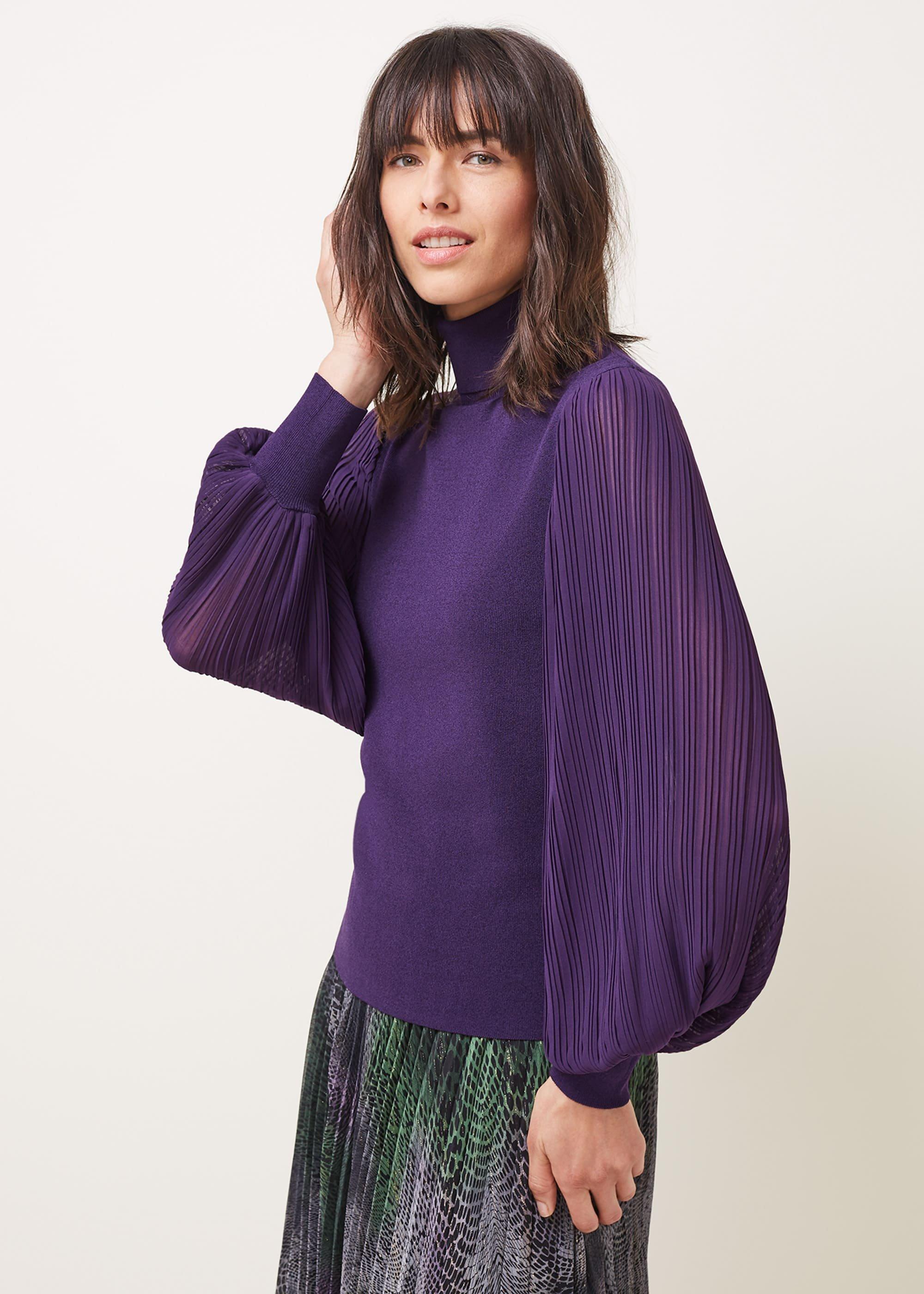 Everley Pleat Sleeve Fine Knit Jumper