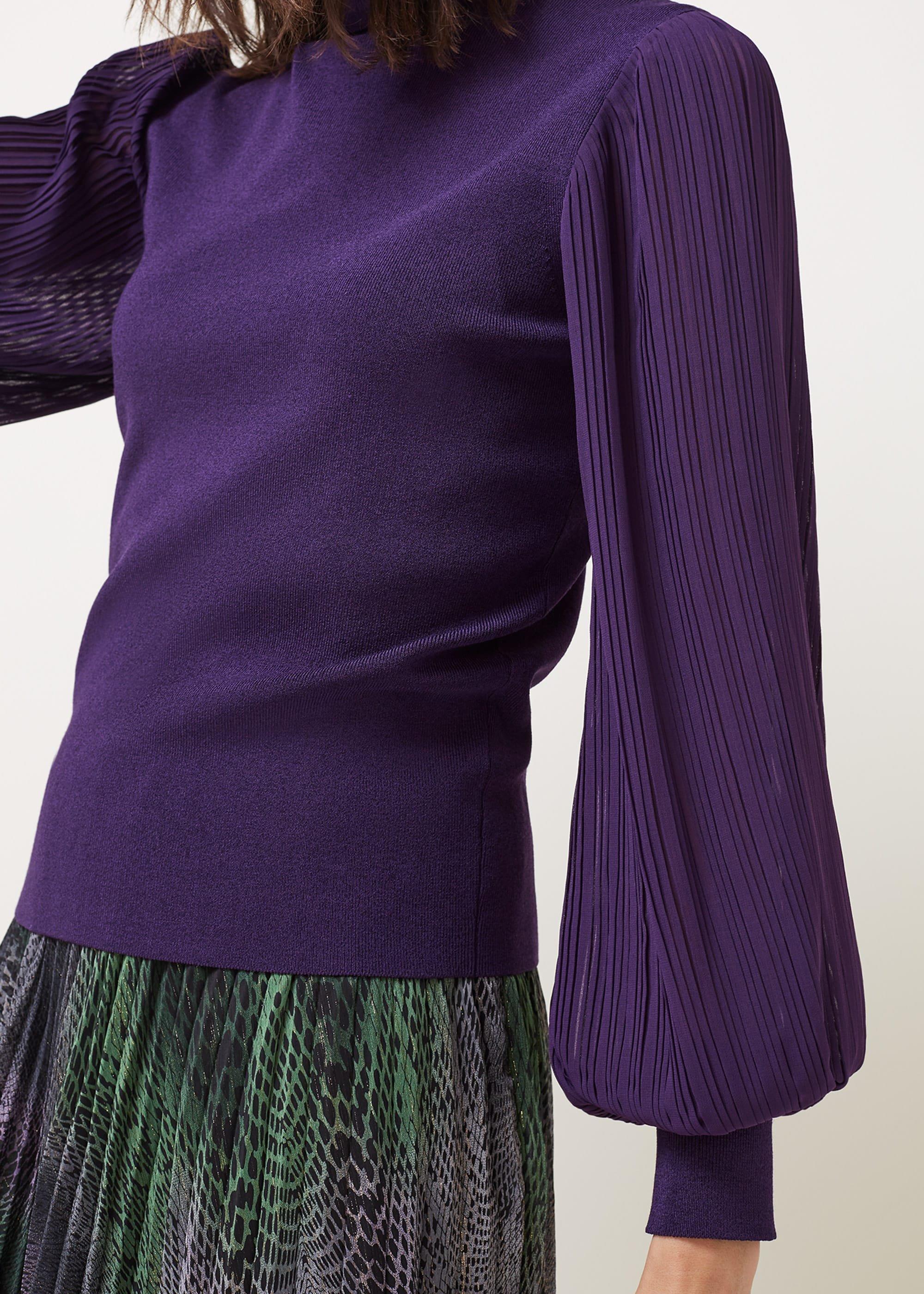 Everley Pleat Sleeve Fine Knit Jumper