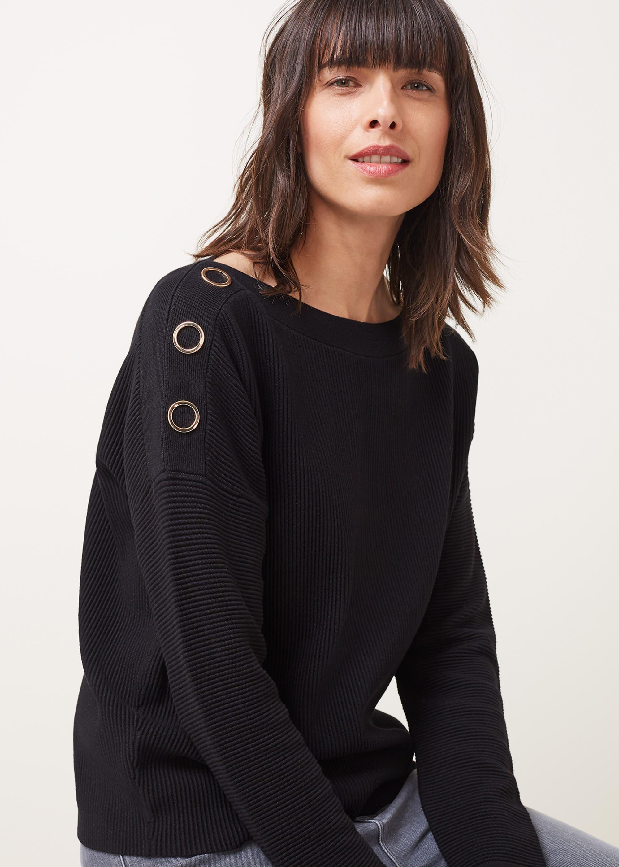 Mimi Textured Eyelet Detail Fine Knit Jumper