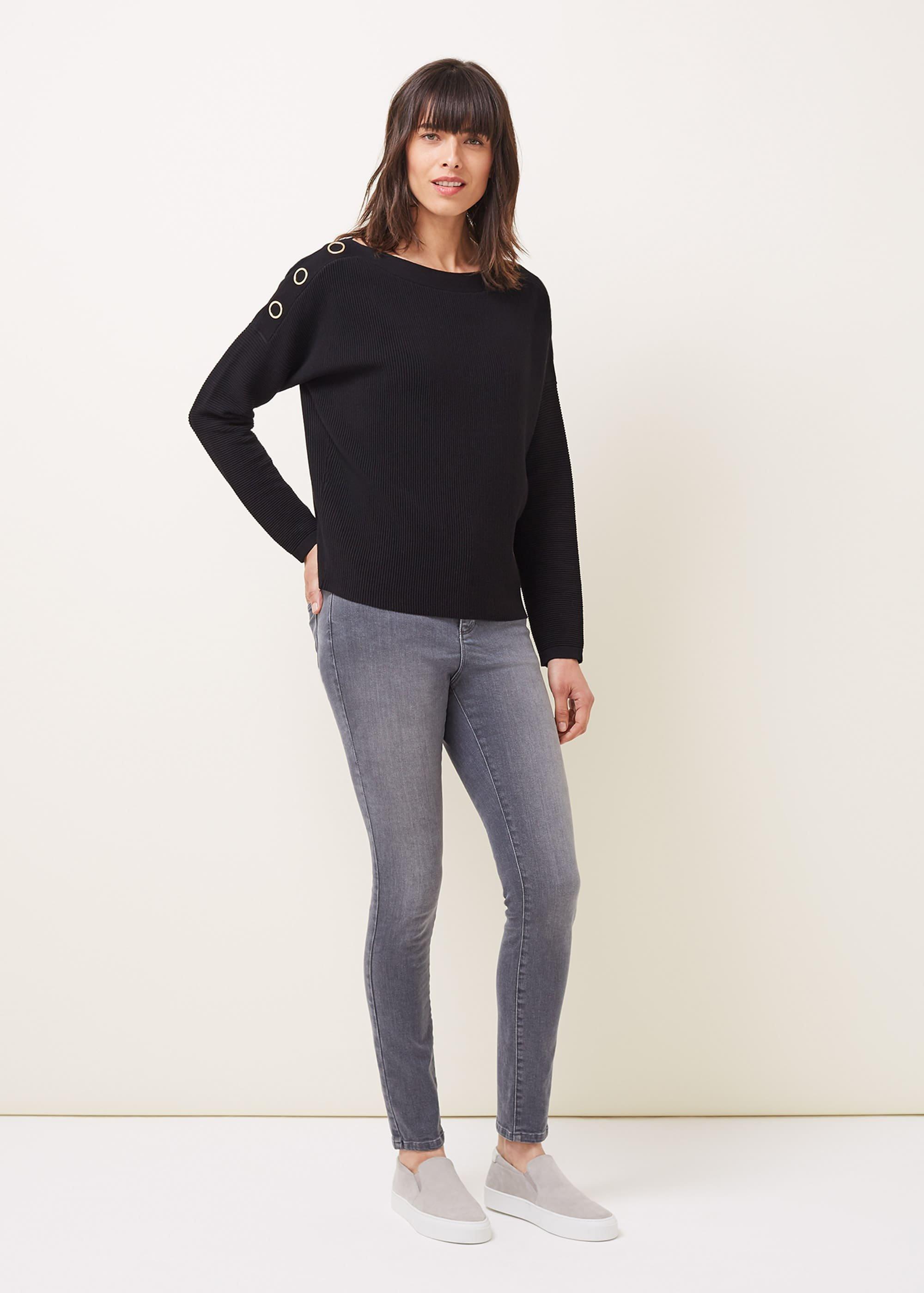 Mimi Textured Eyelet Detail Fine Knit Jumper