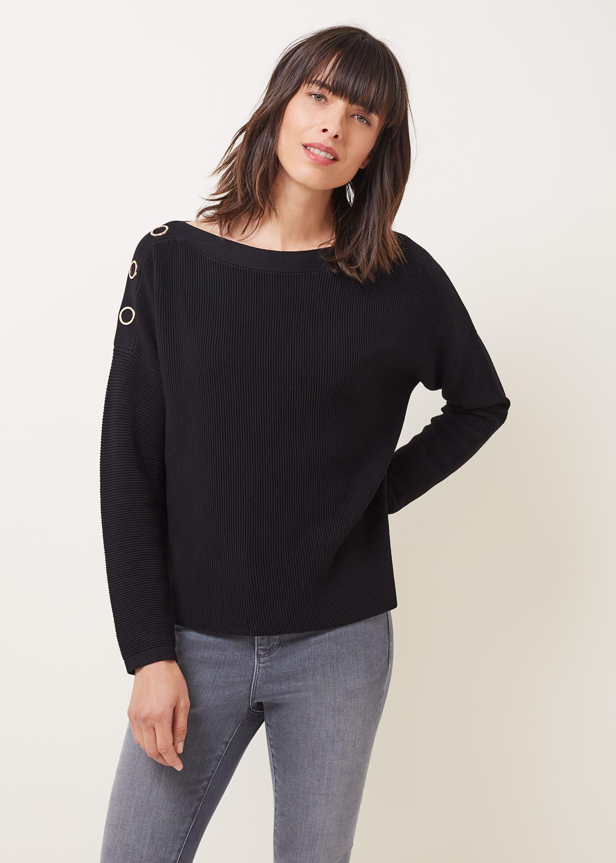 Mimi Textured Eyelet Detail Fine Knit Jumper