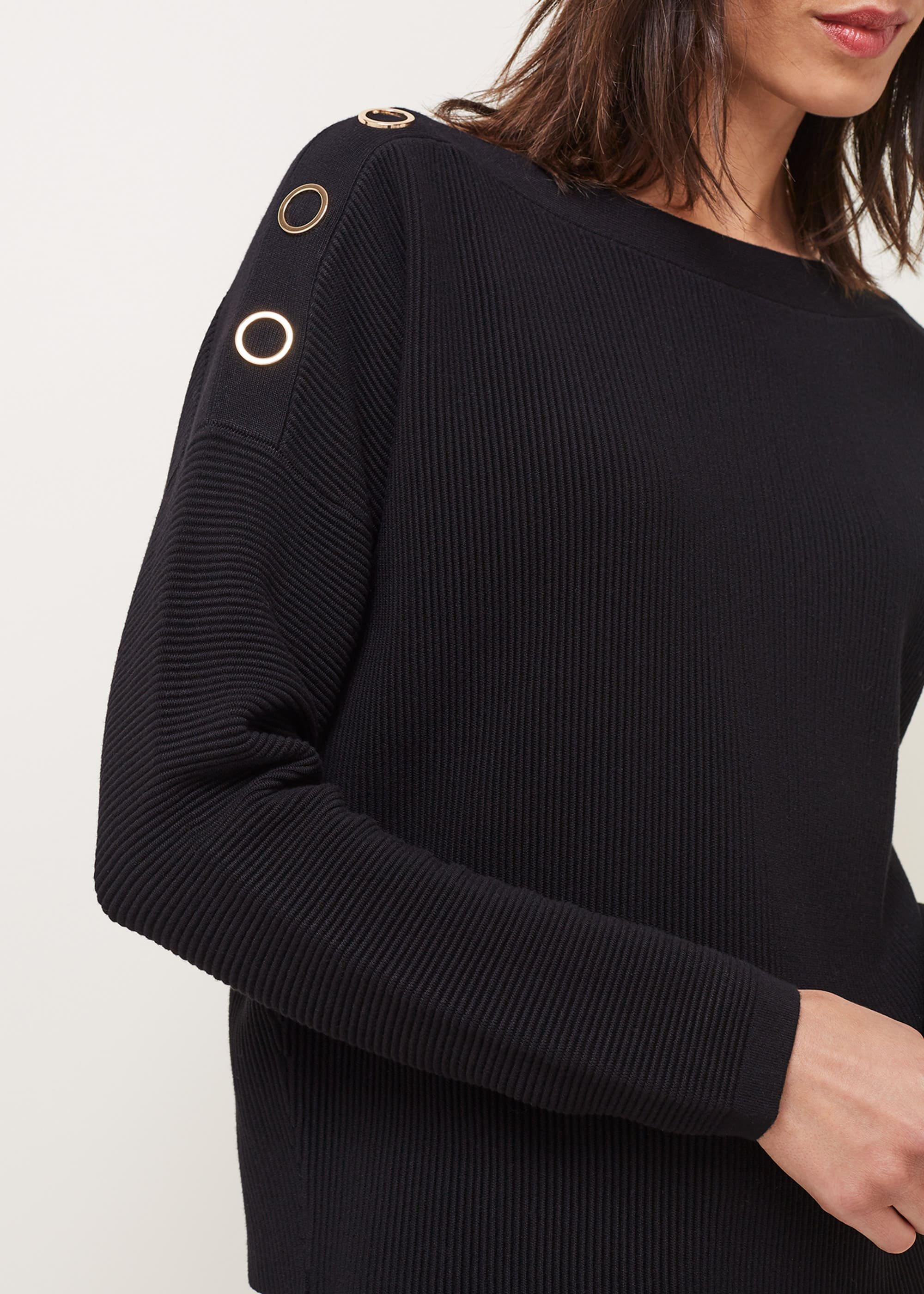 Mimi Textured Eyelet Detail Fine Knit Jumper