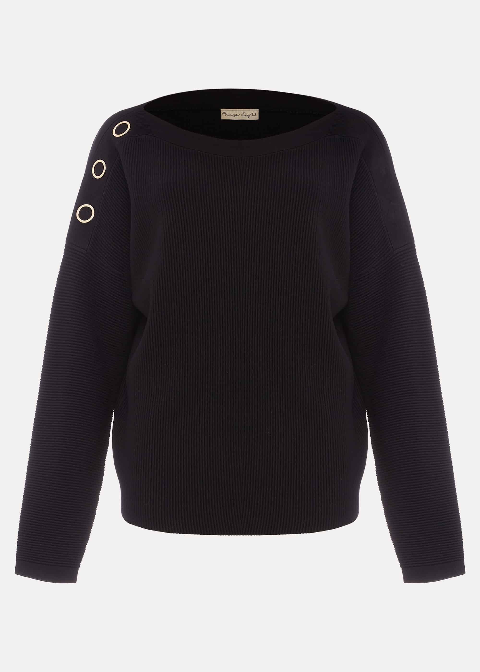 Mimi Textured Eyelet Detail Fine Knit Jumper
