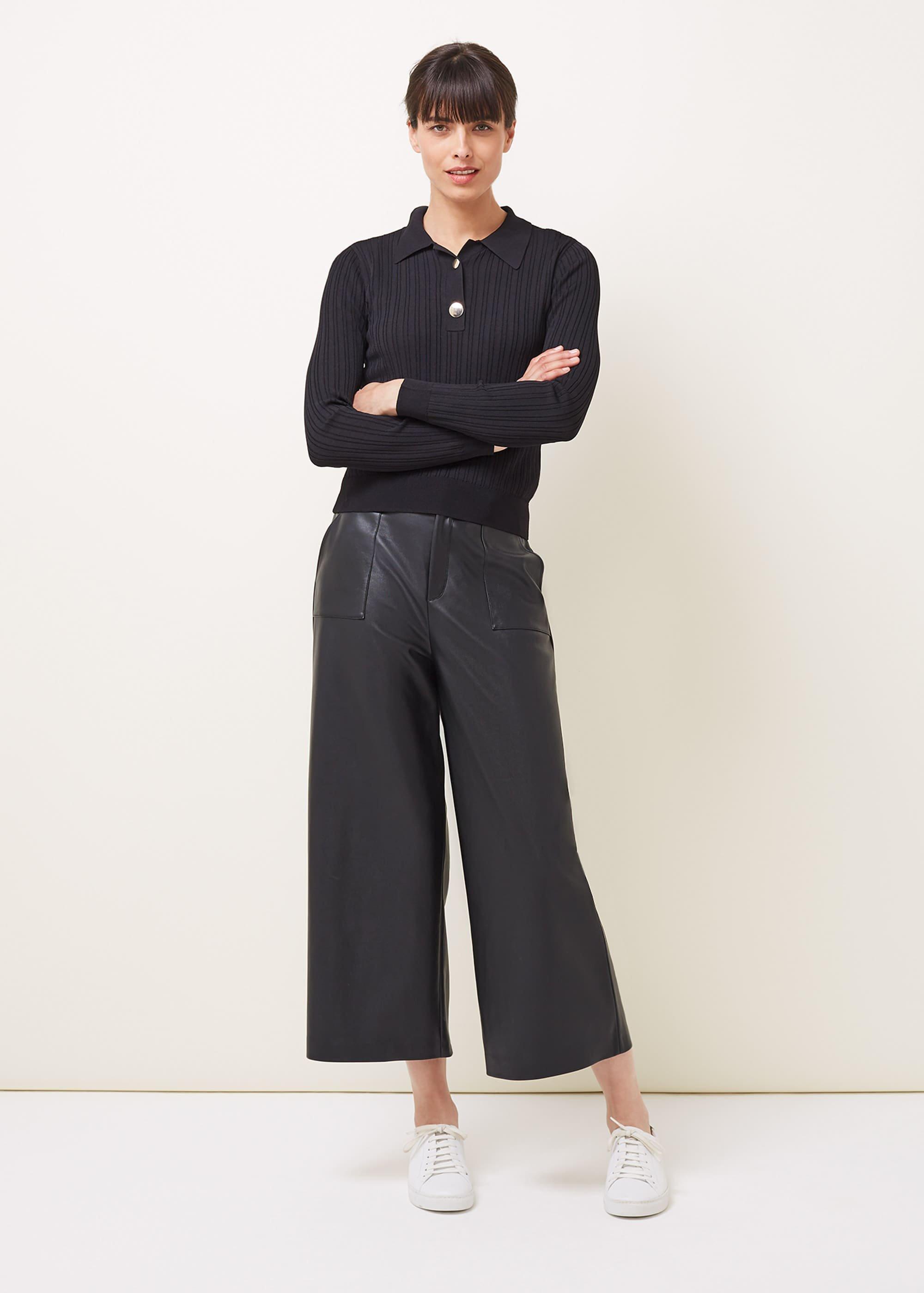 Violet Textured Polo Neck Jumper