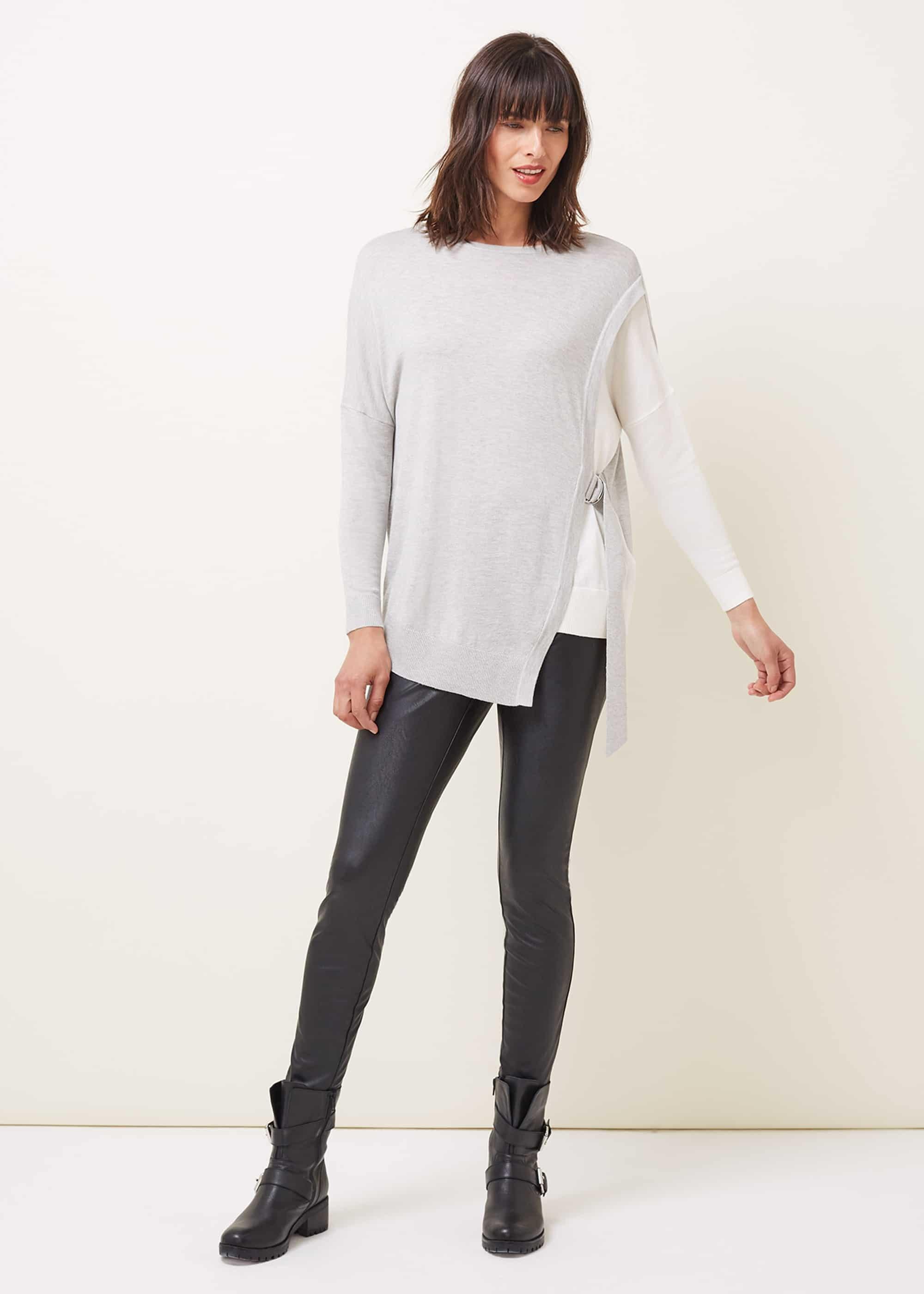 Karina D-Ring Colourblock Fine Knit Jumper