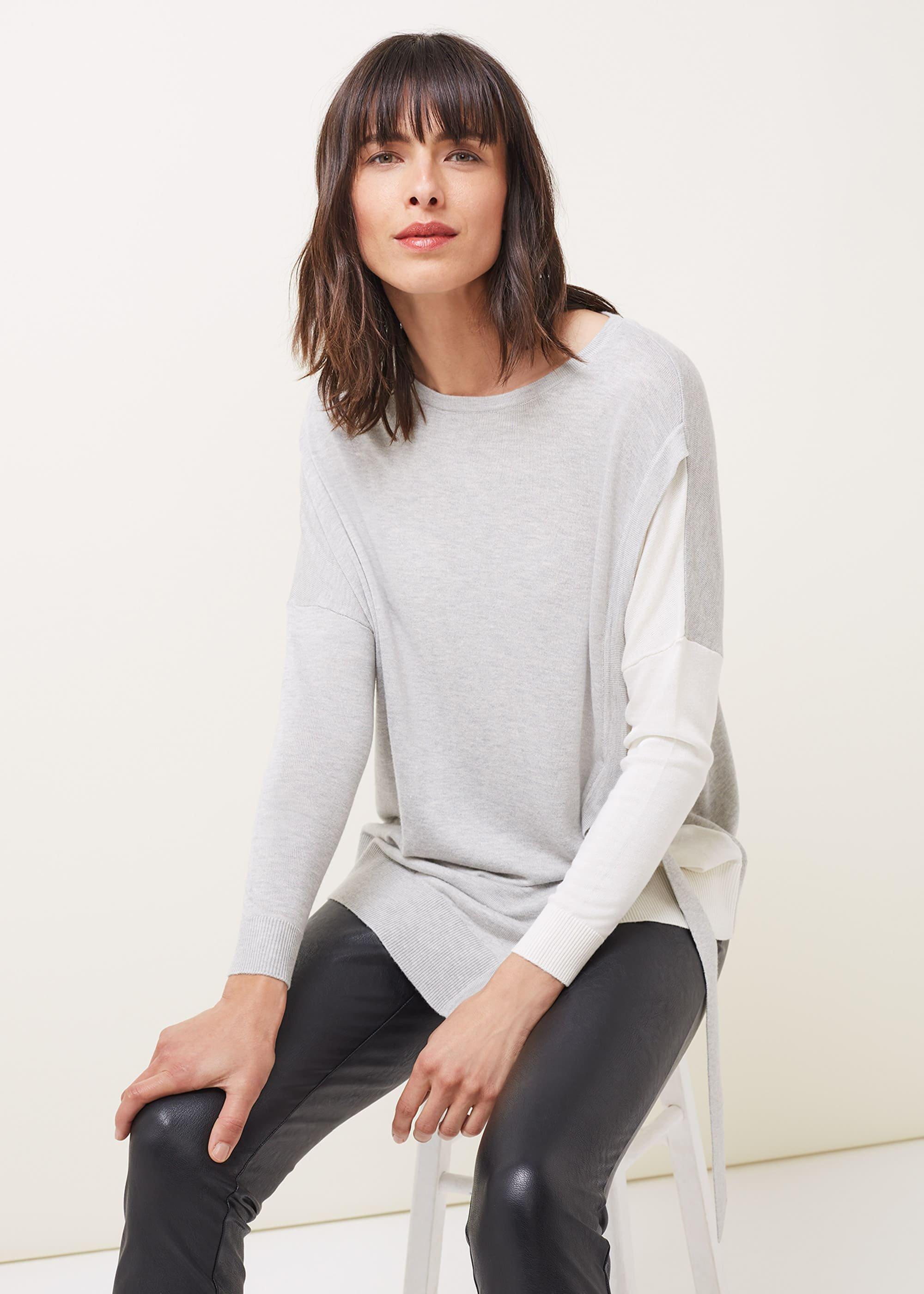 Karina D-Ring Colourblock Fine Knit Jumper