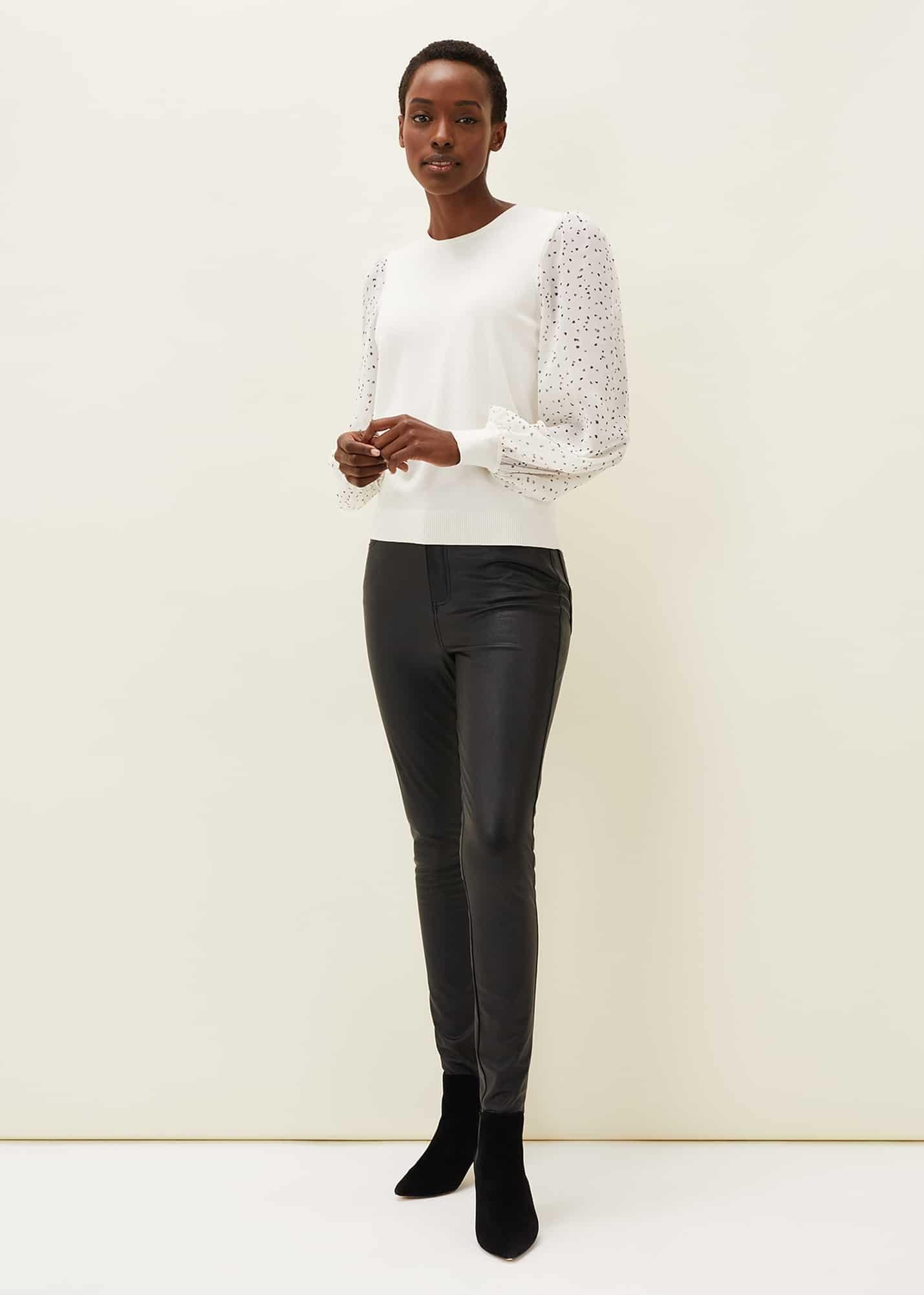 Katina Spot Print Balloon Sleeve Jumper