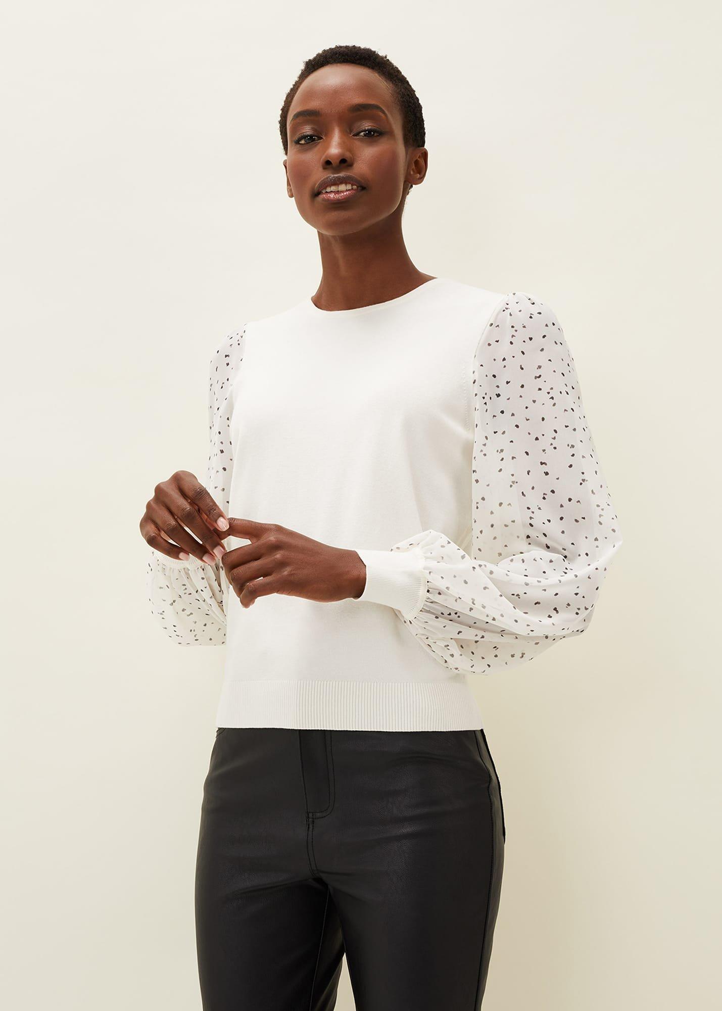 Katina Spot Print Balloon Sleeve Jumper
