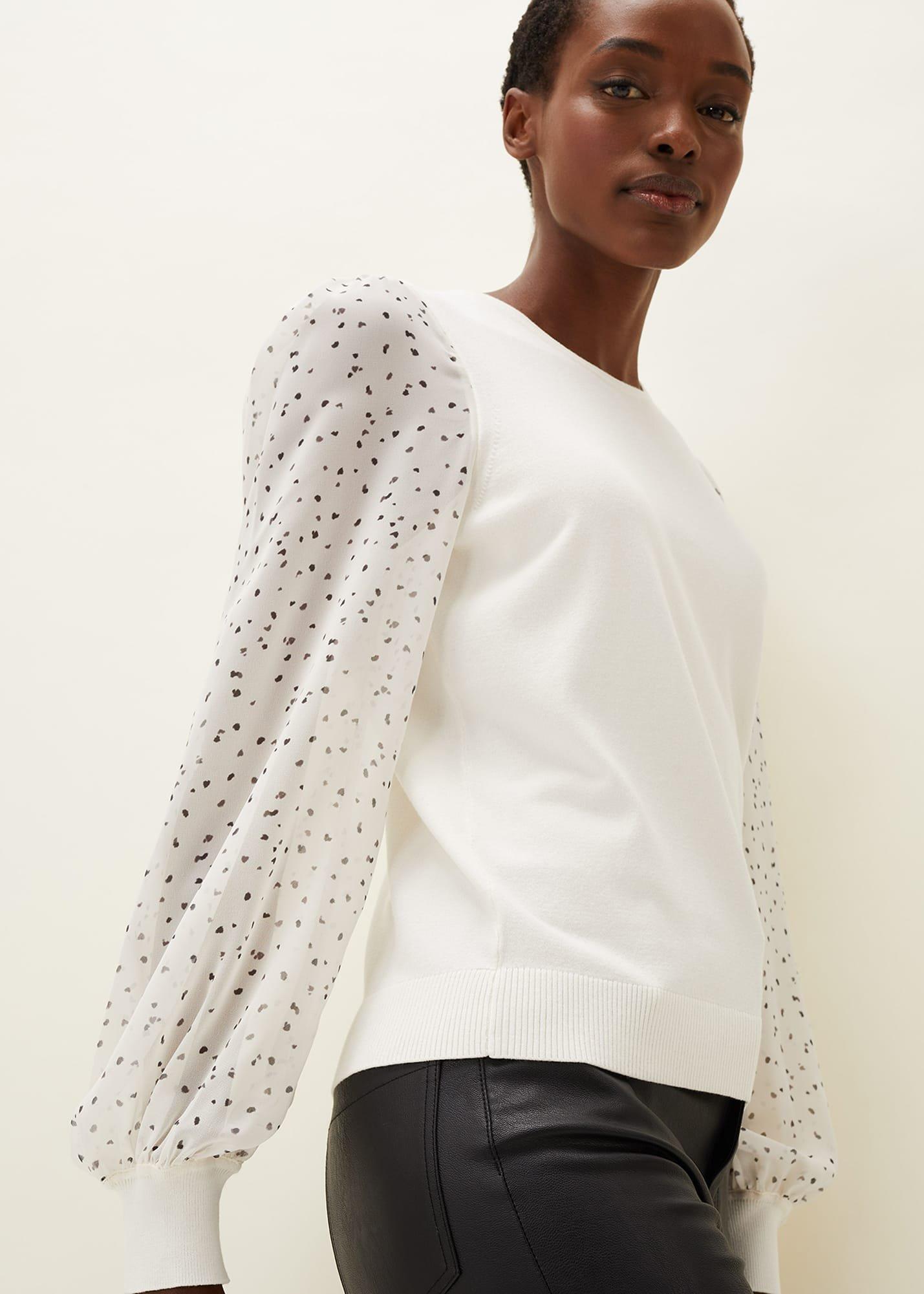 Katina Spot Print Balloon Sleeve Jumper
