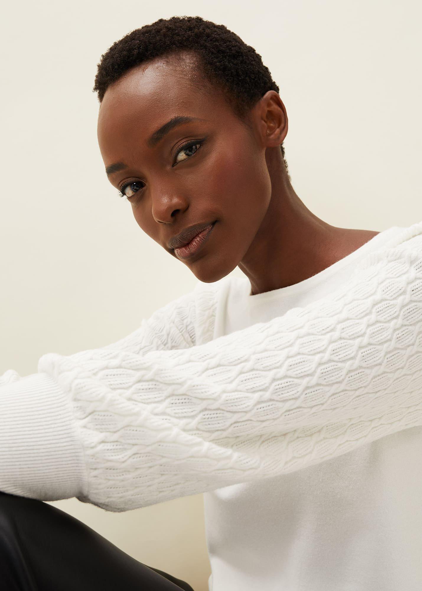 Natalea Cable Knit Sleeve Jumper