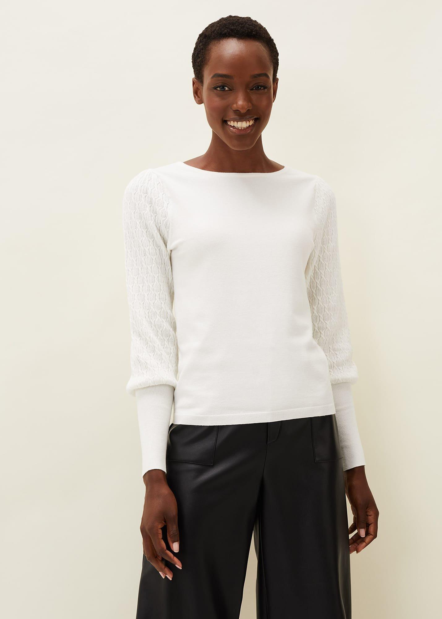 Natalea Cable Knit Sleeve Jumper