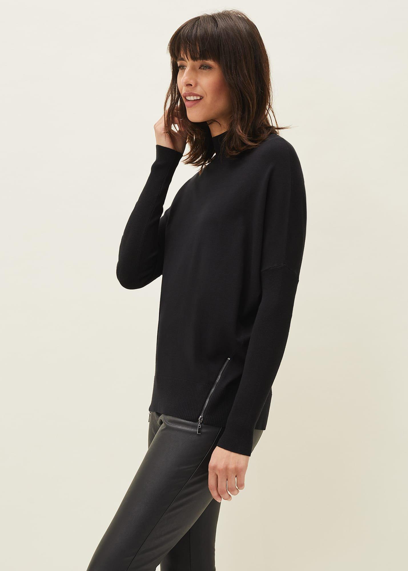 Skylar Roll Neck Zip Hem Jumper
