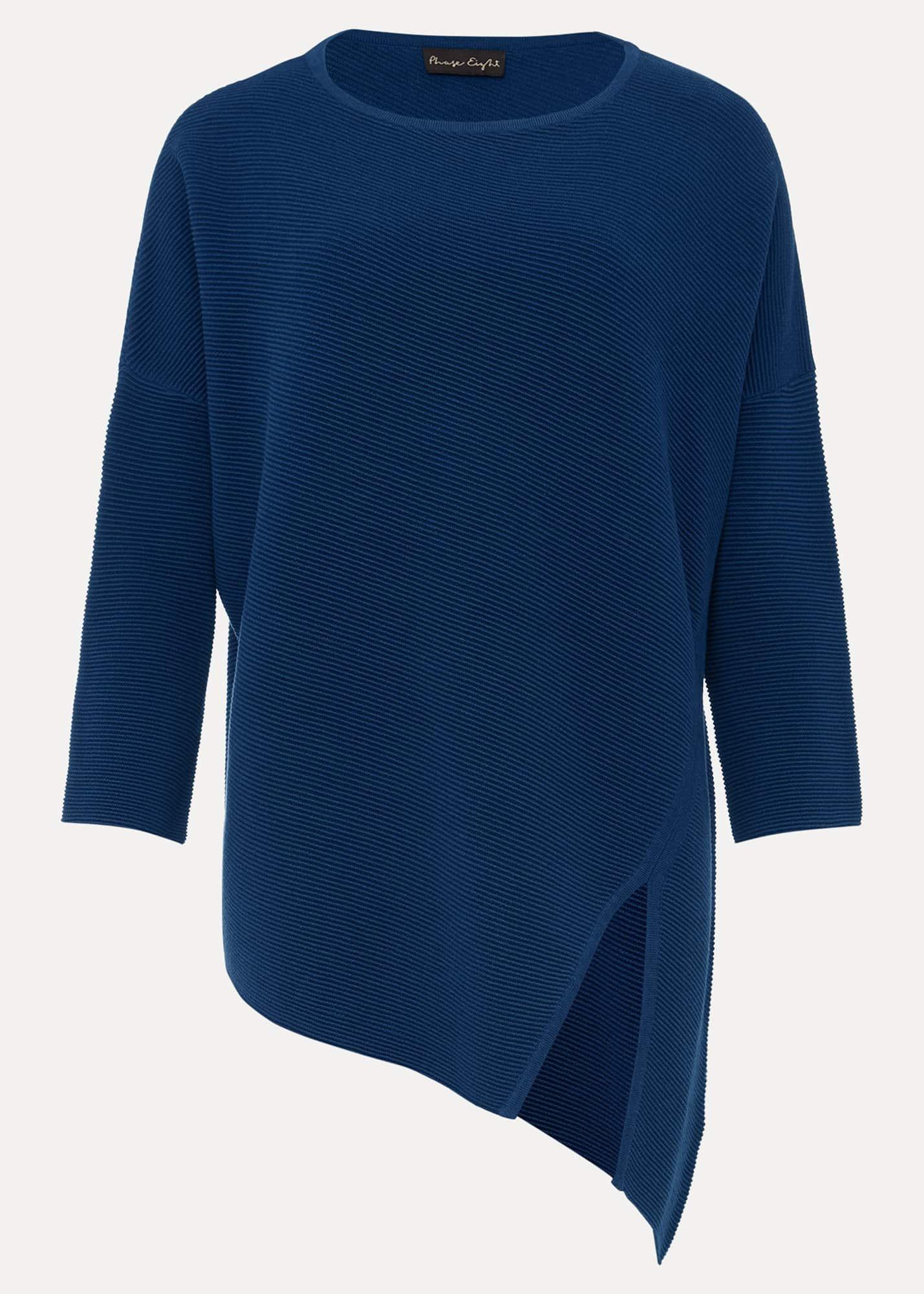 Cyndi Textured Asymmetric Hem Fine Knit Jumper