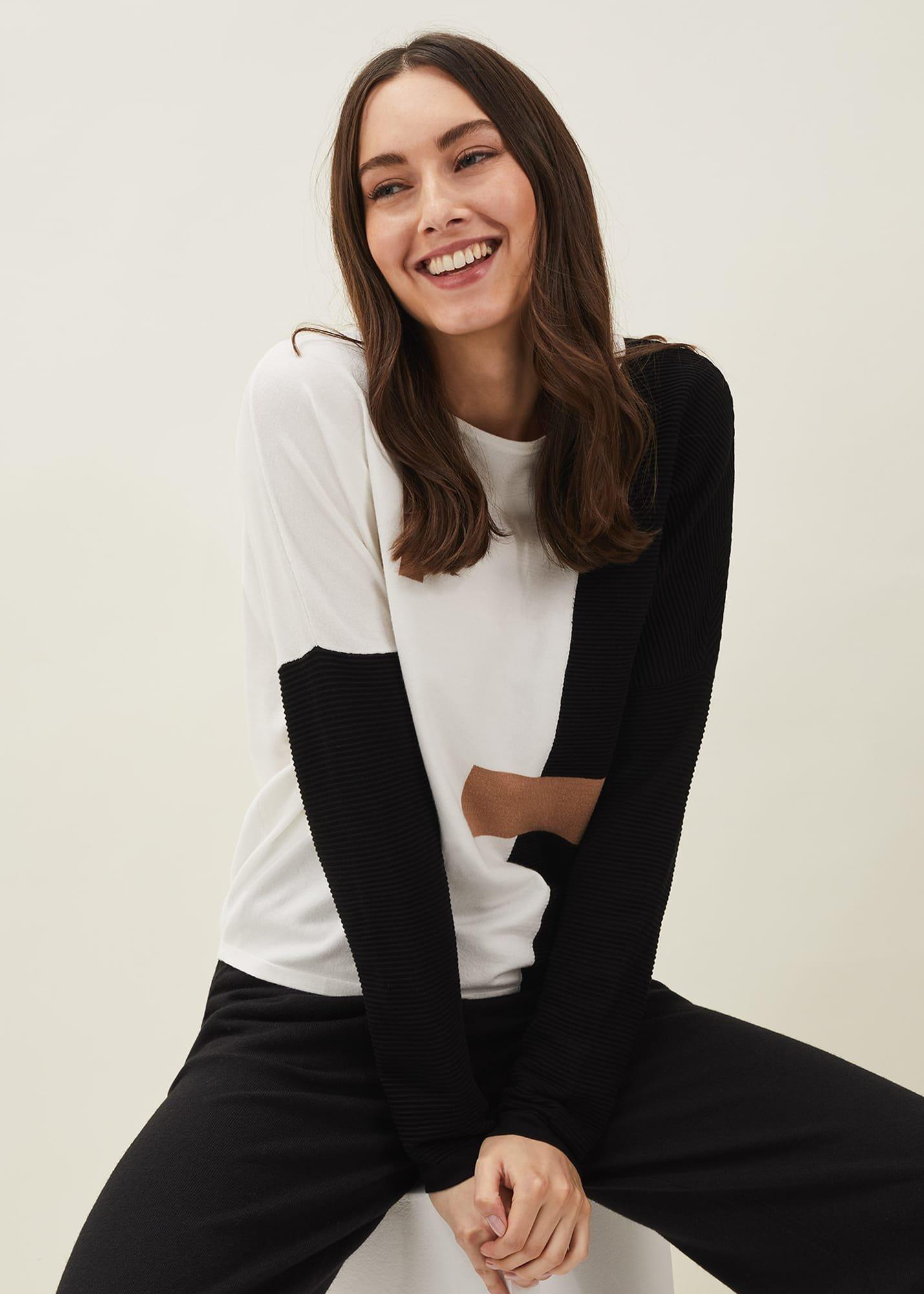 Ellan Colourblock Fine Knit Jumper