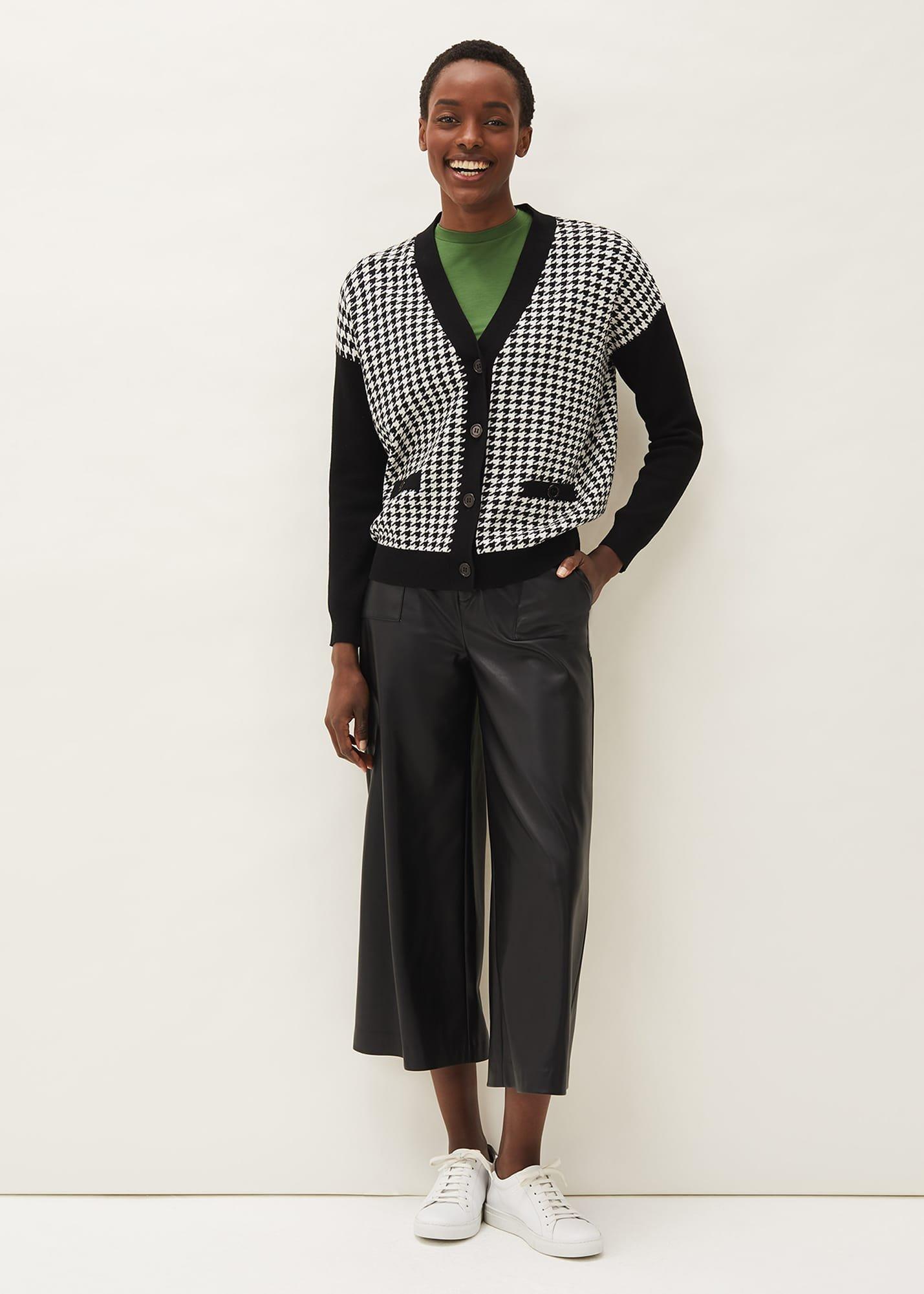 Ava Houndstooth Cardigan