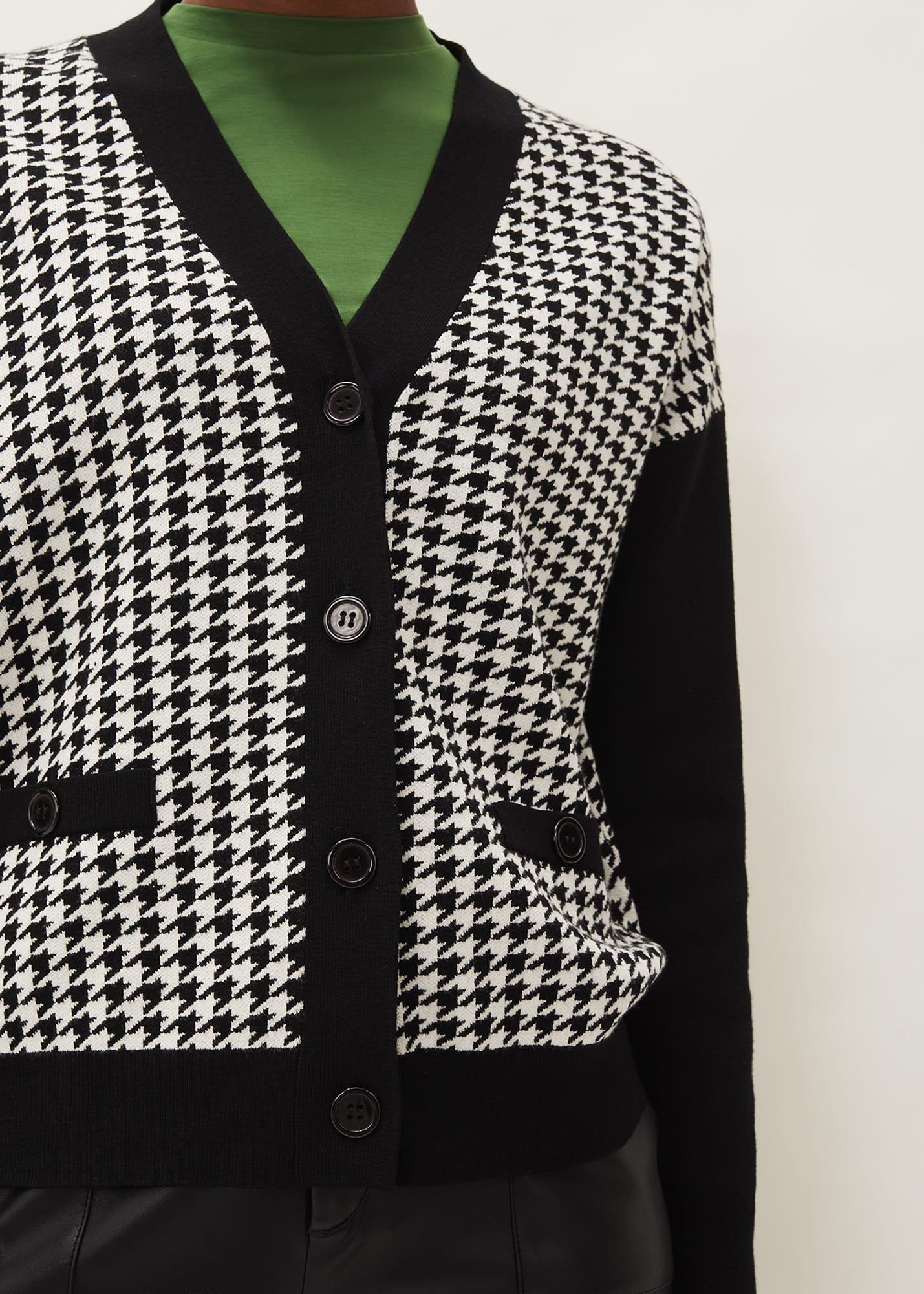 Ava Houndstooth Cardigan
