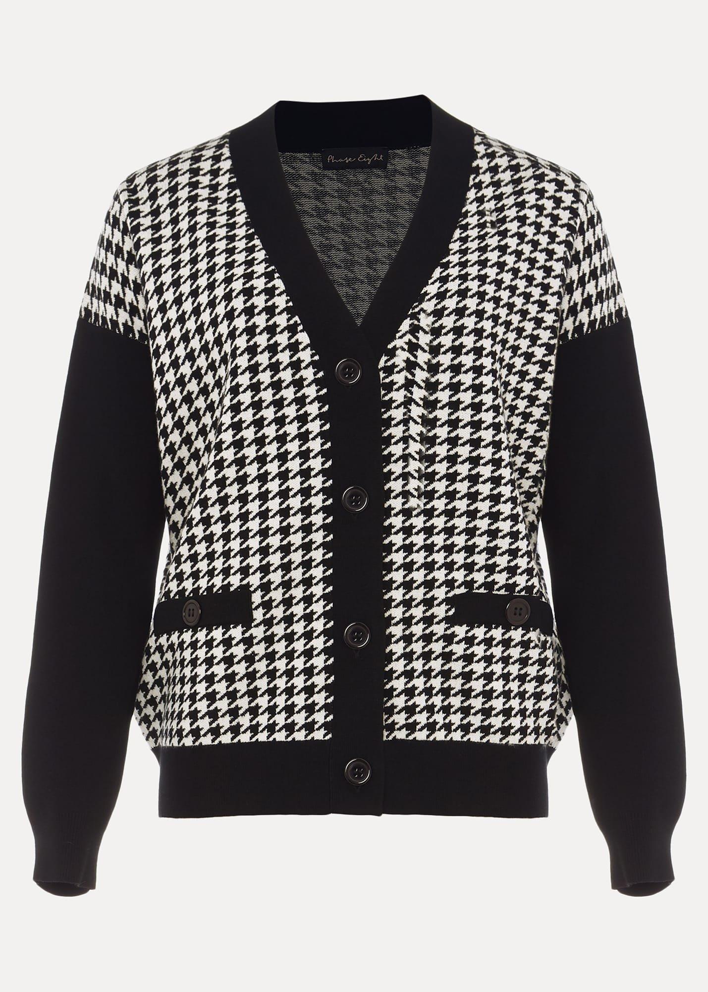 Ava Houndstooth Cardigan