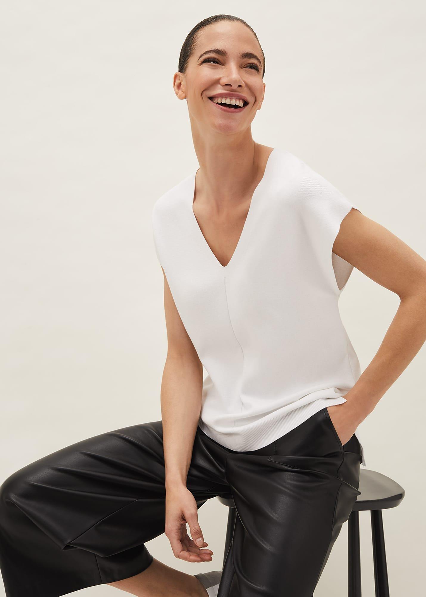 Demi Cap Sleeve Fine Knit Top
