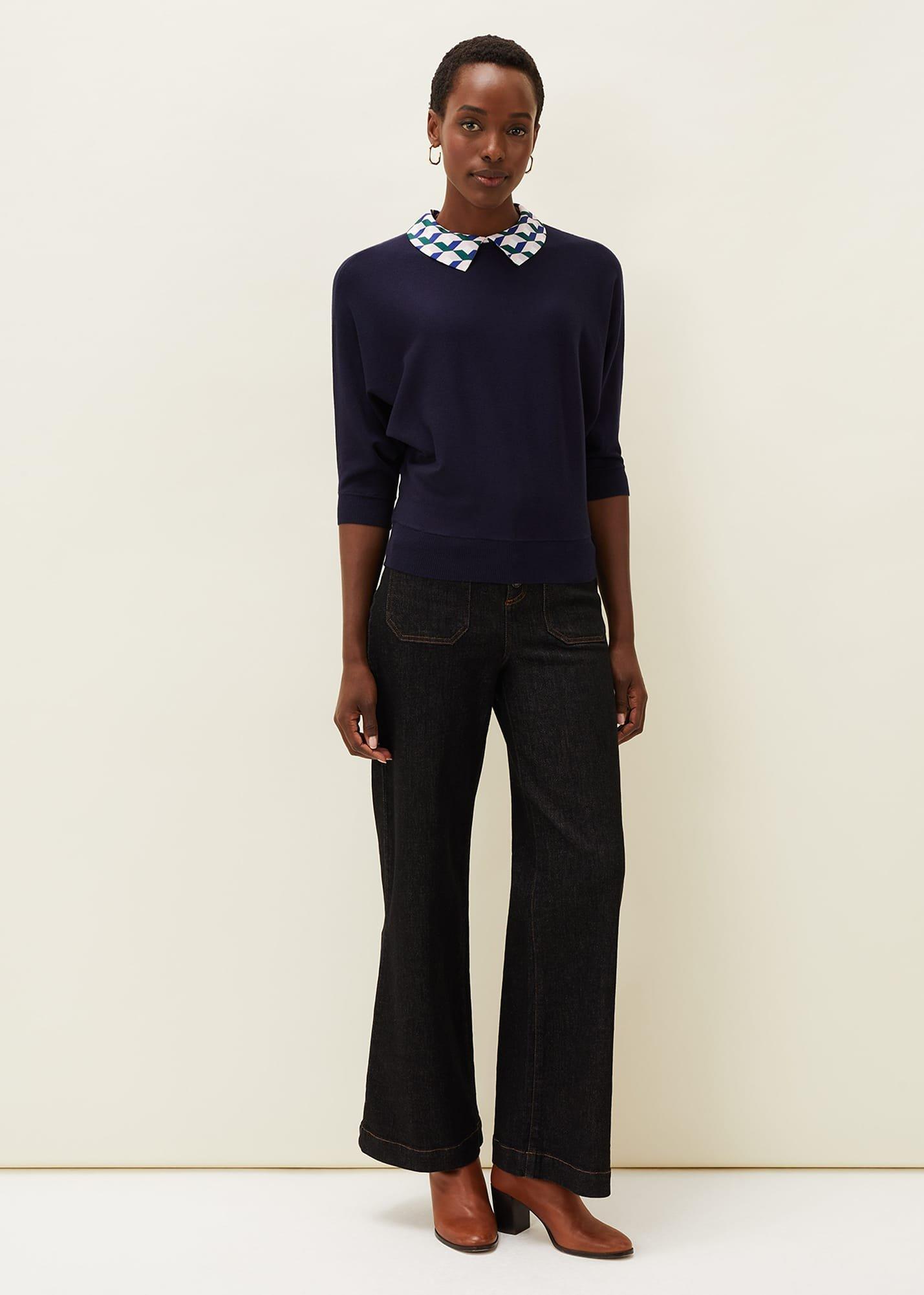 Delphine Printed Collar Jumper