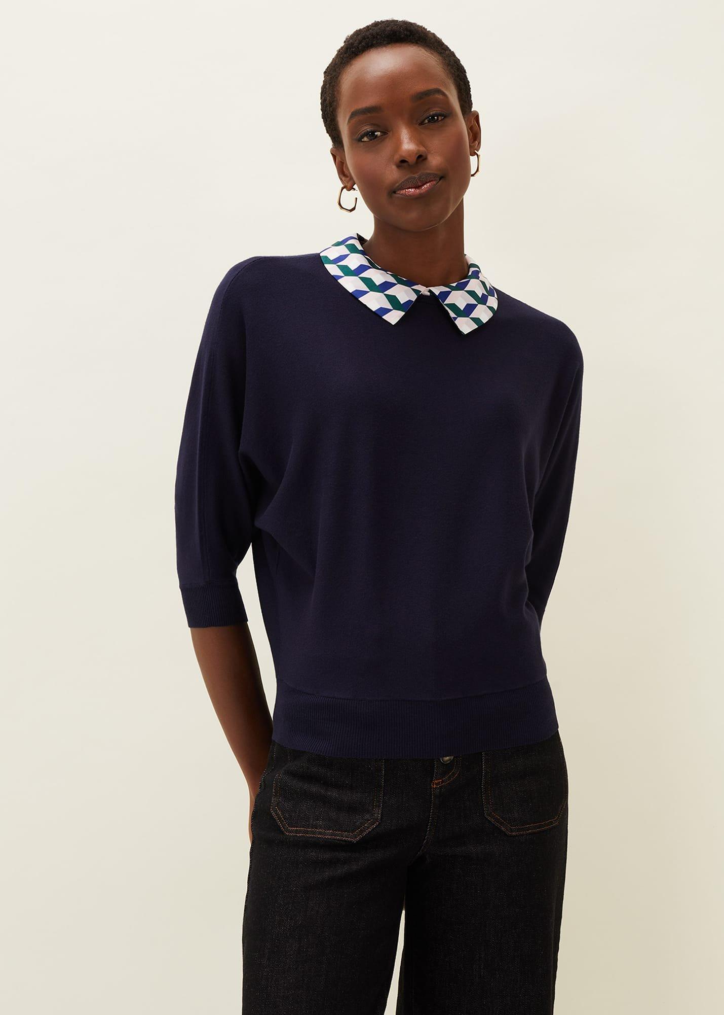 Delphine Printed Collar Jumper