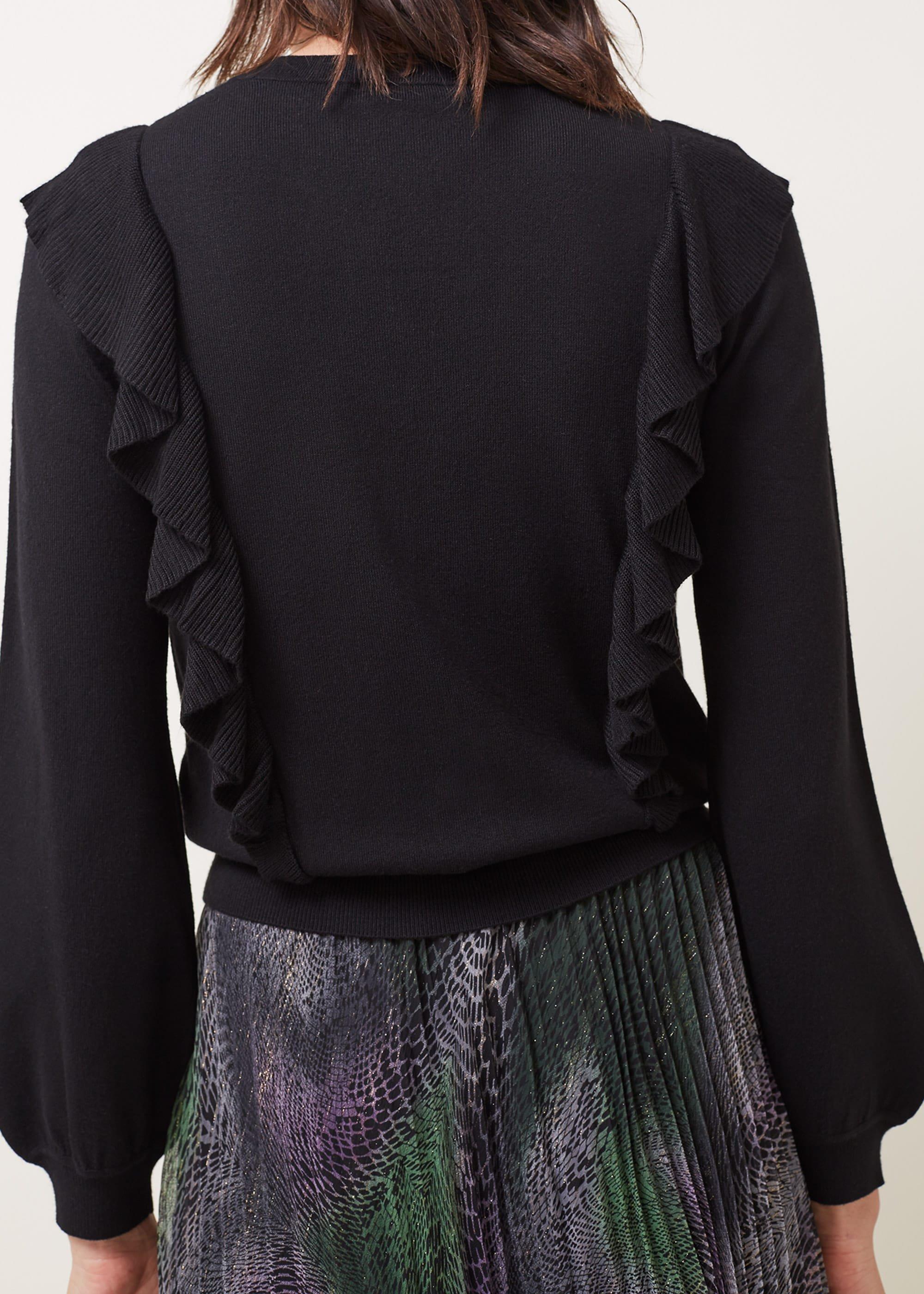 Susie Frill Detail Fine Knit Cardigan