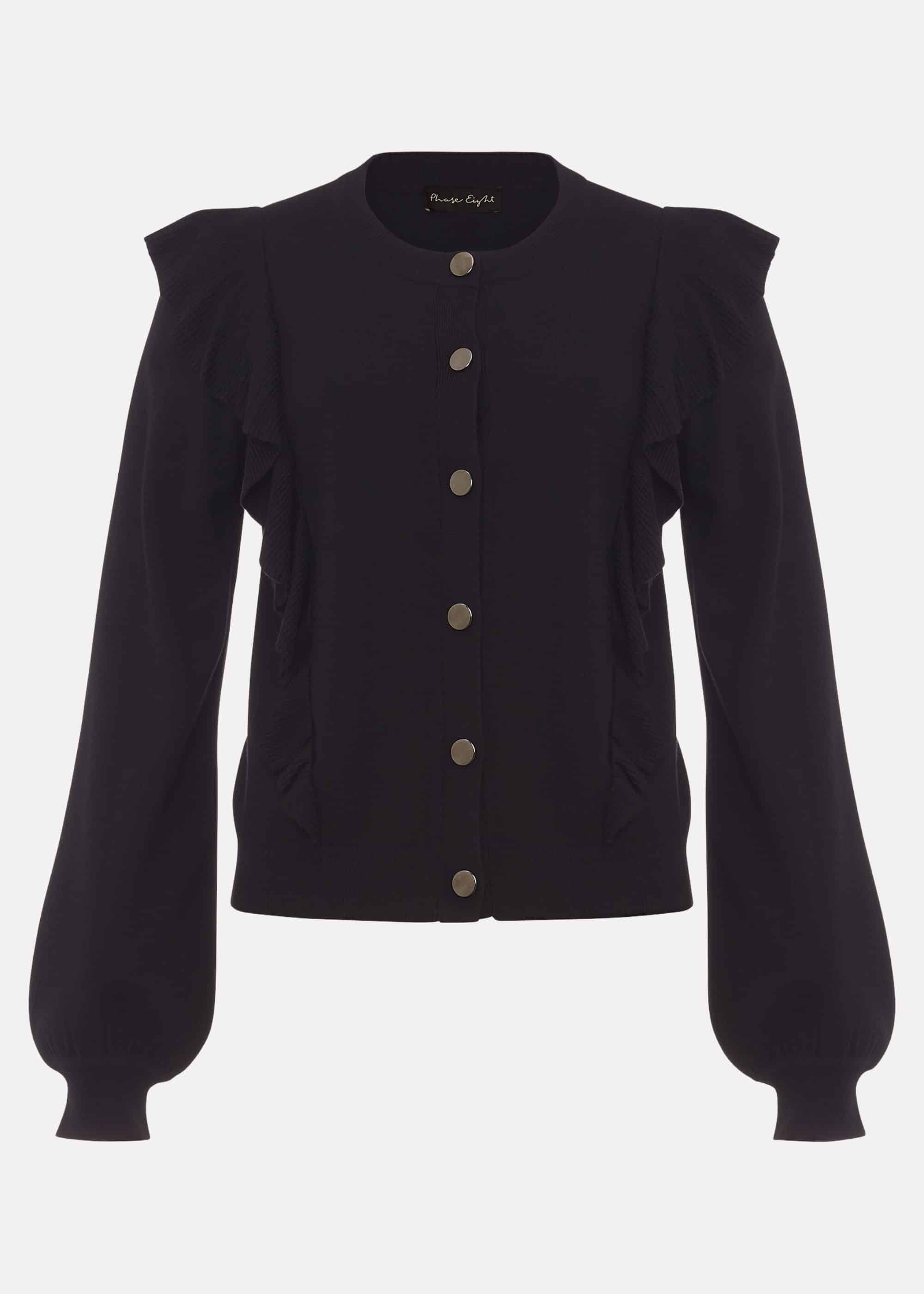 Susie Frill Detail Fine Knit Cardigan
