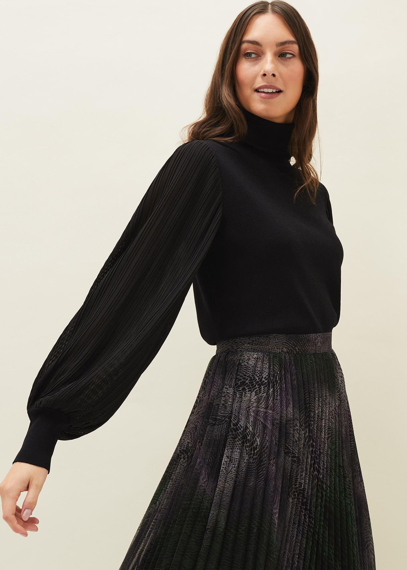 Everley Pleat Sleeve Knit Jumper