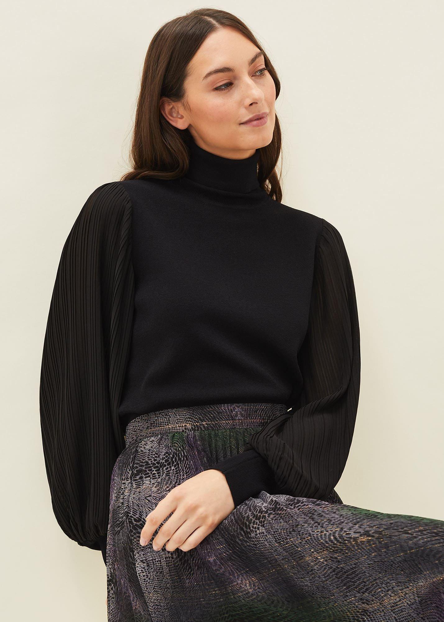 Everley Pleat Sleeve Knit Jumper
