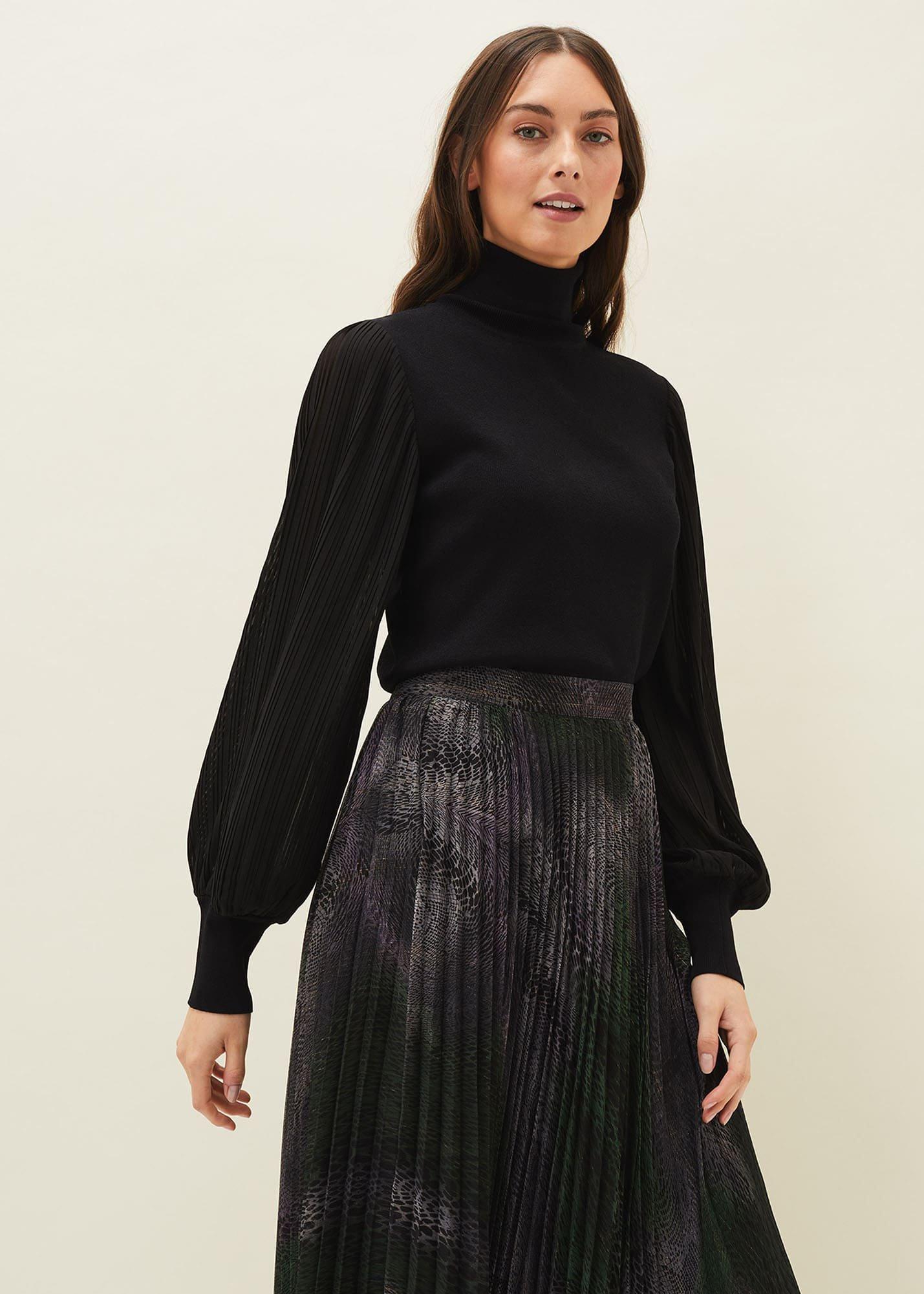 Everley Pleat Sleeve Knit Jumper