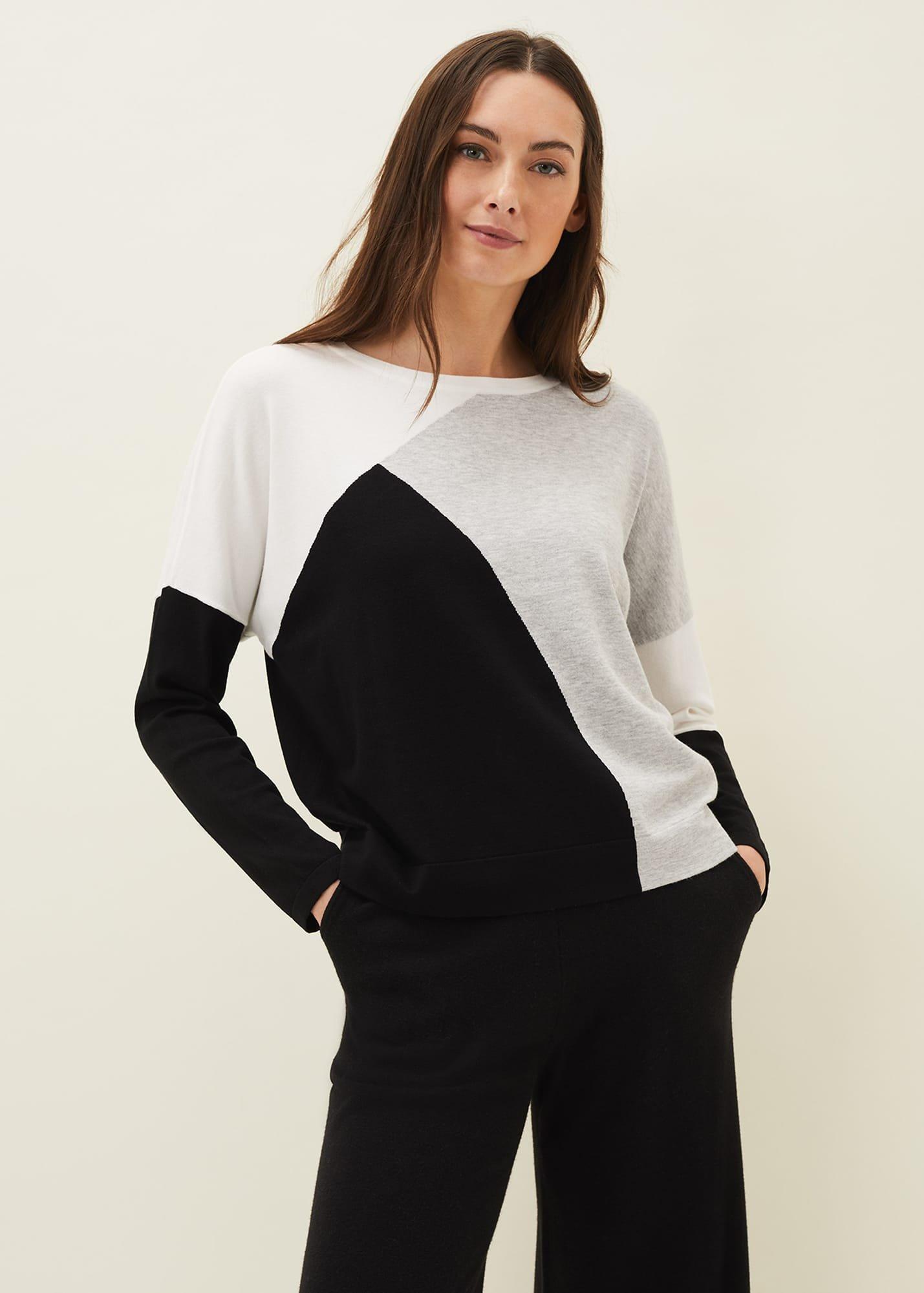 Laura Colourblock Fine Knit Jumper