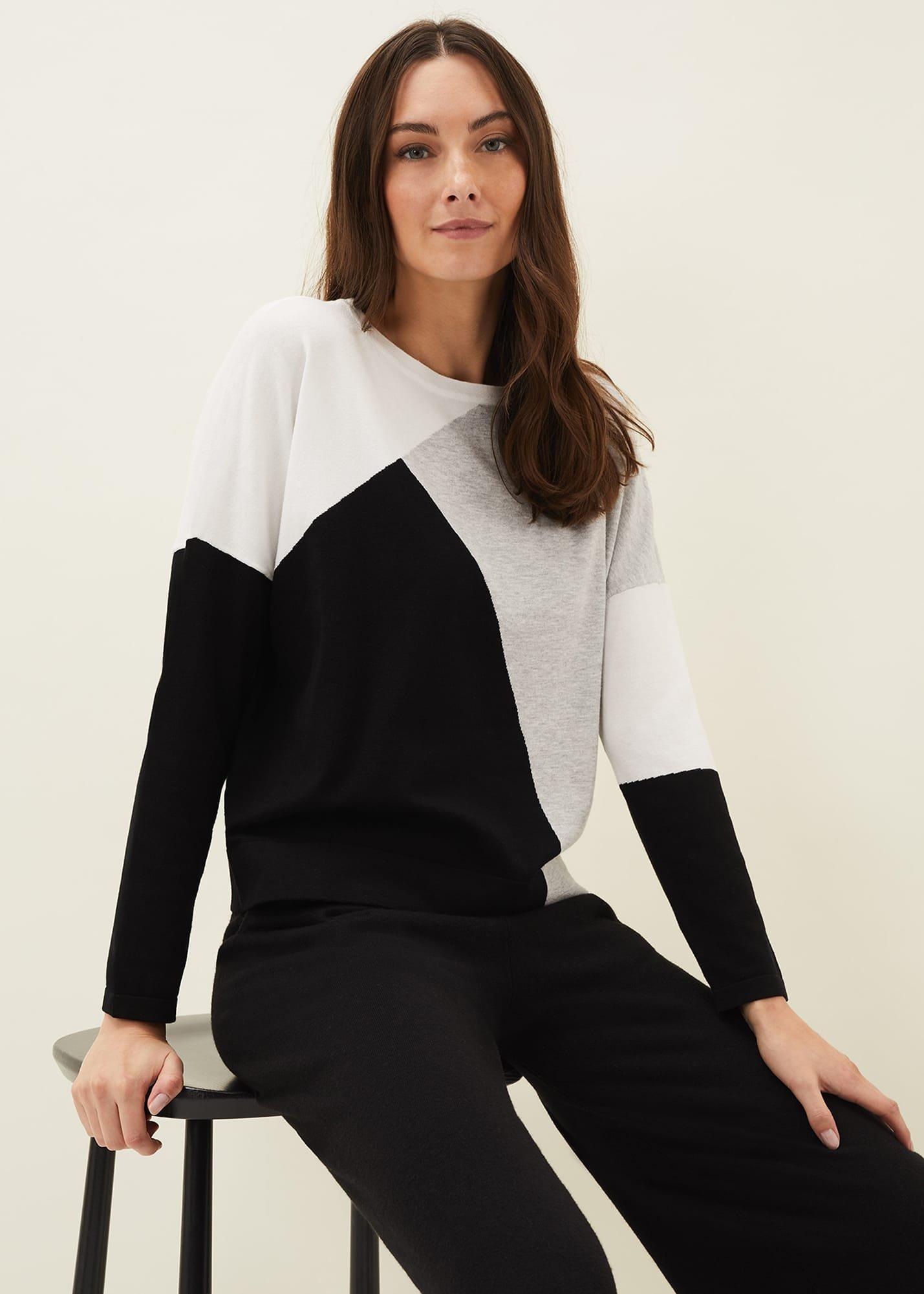 Laura Colourblock Fine Knit Jumper