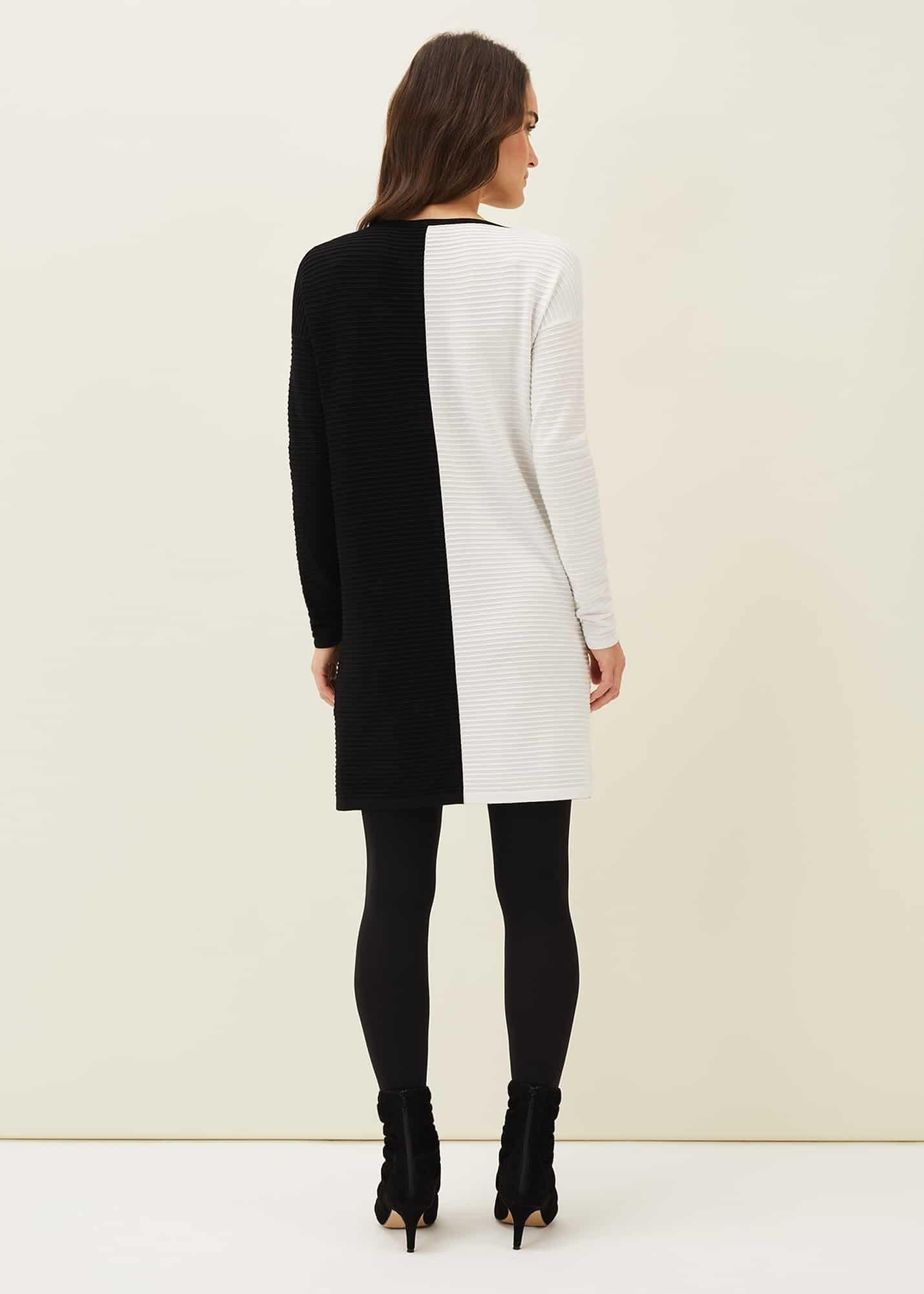 Sherrie Ribbed Colourblock Knit Tunic Dress