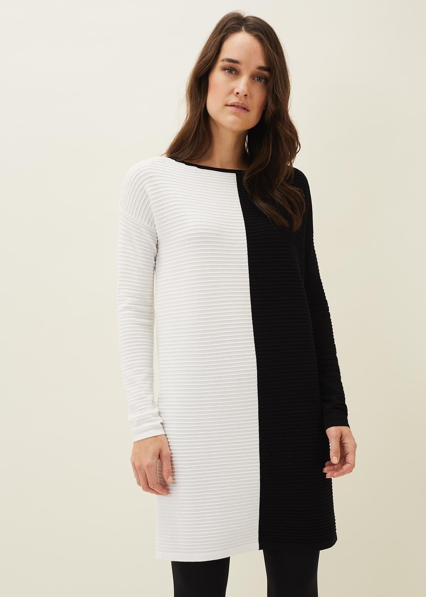 Sherrie Ribbed Colourblock Knit Tunic Dress