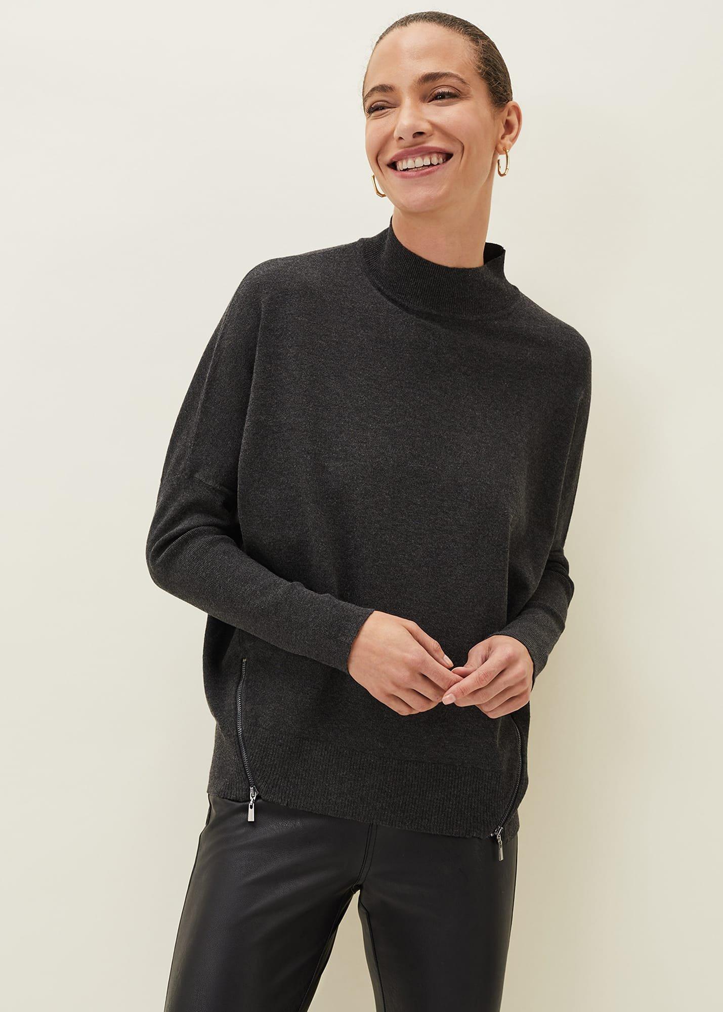 Skylar Roll Neck Zip Hem Jumper