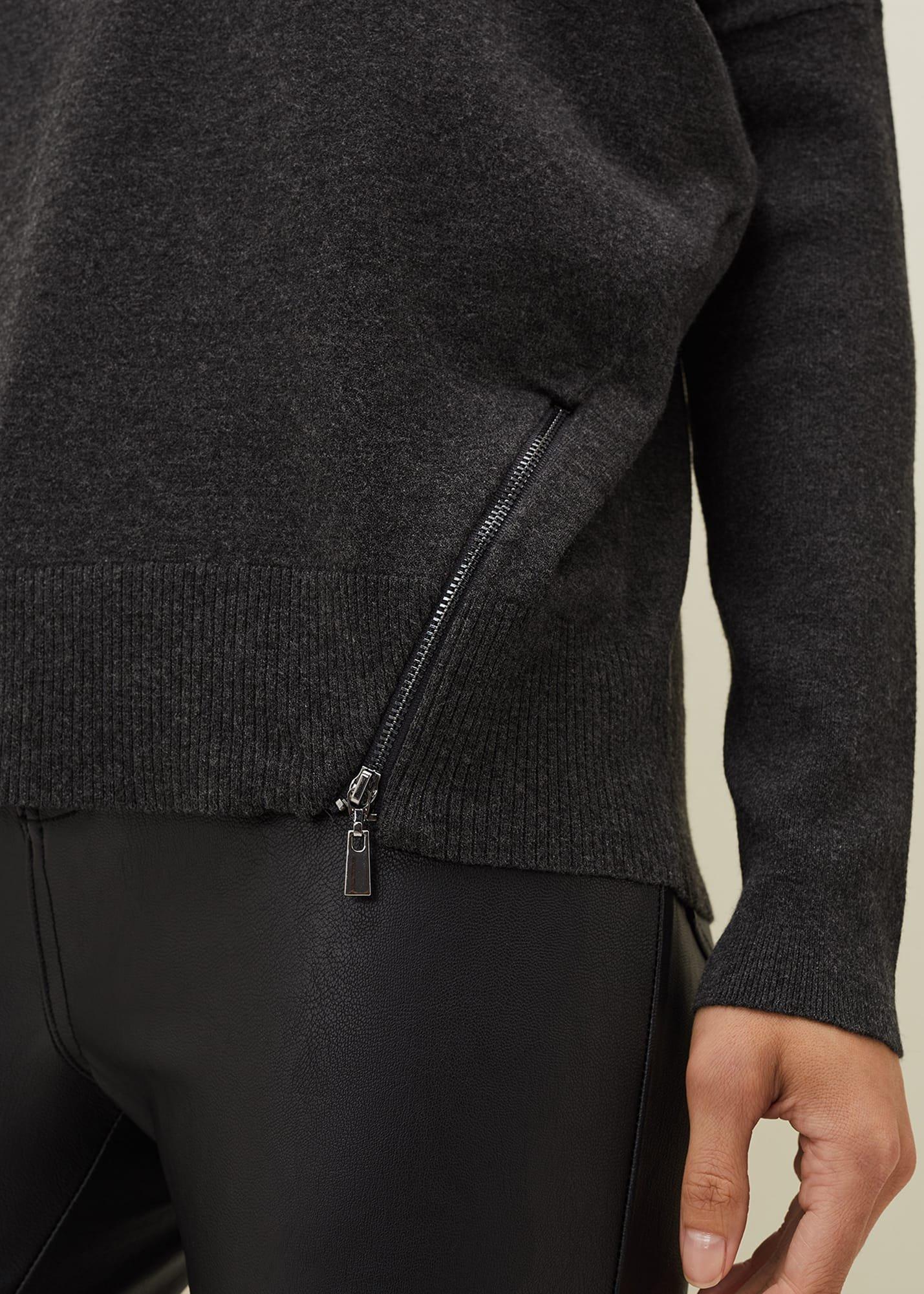 Skylar Roll Neck Zip Hem Jumper