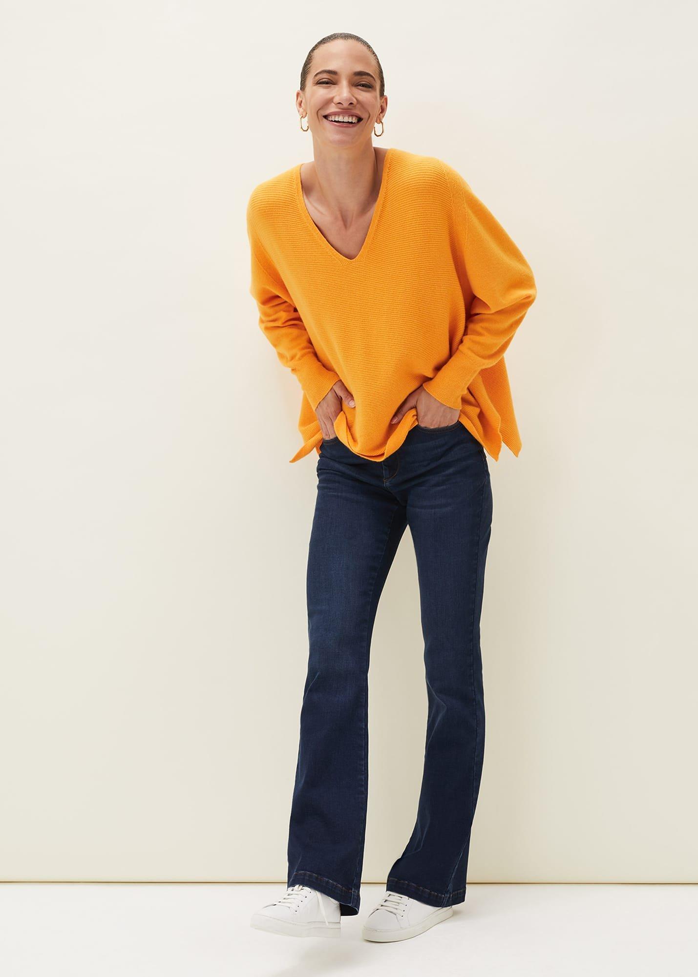 Kirste Textured Fine Knit V-Neck Jumper