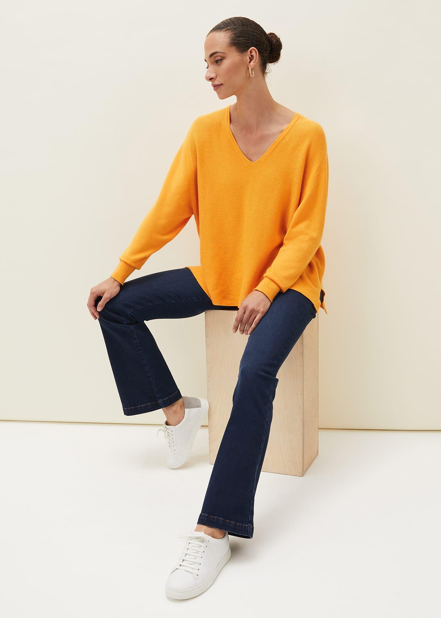 Kirste Textured Fine Knit V-Neck Jumper
