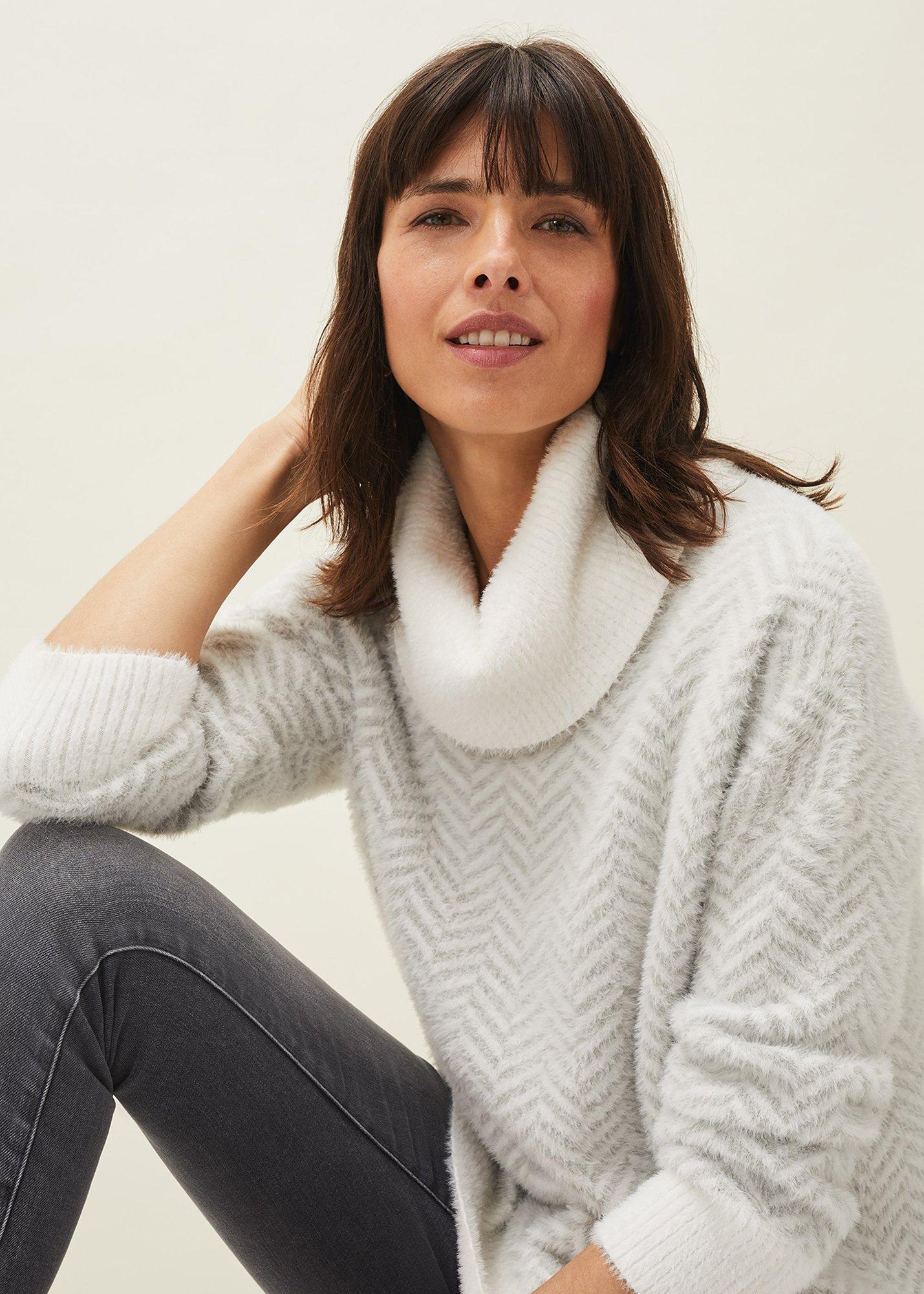 Jess Chevron Jacquard Chunky Jumper
