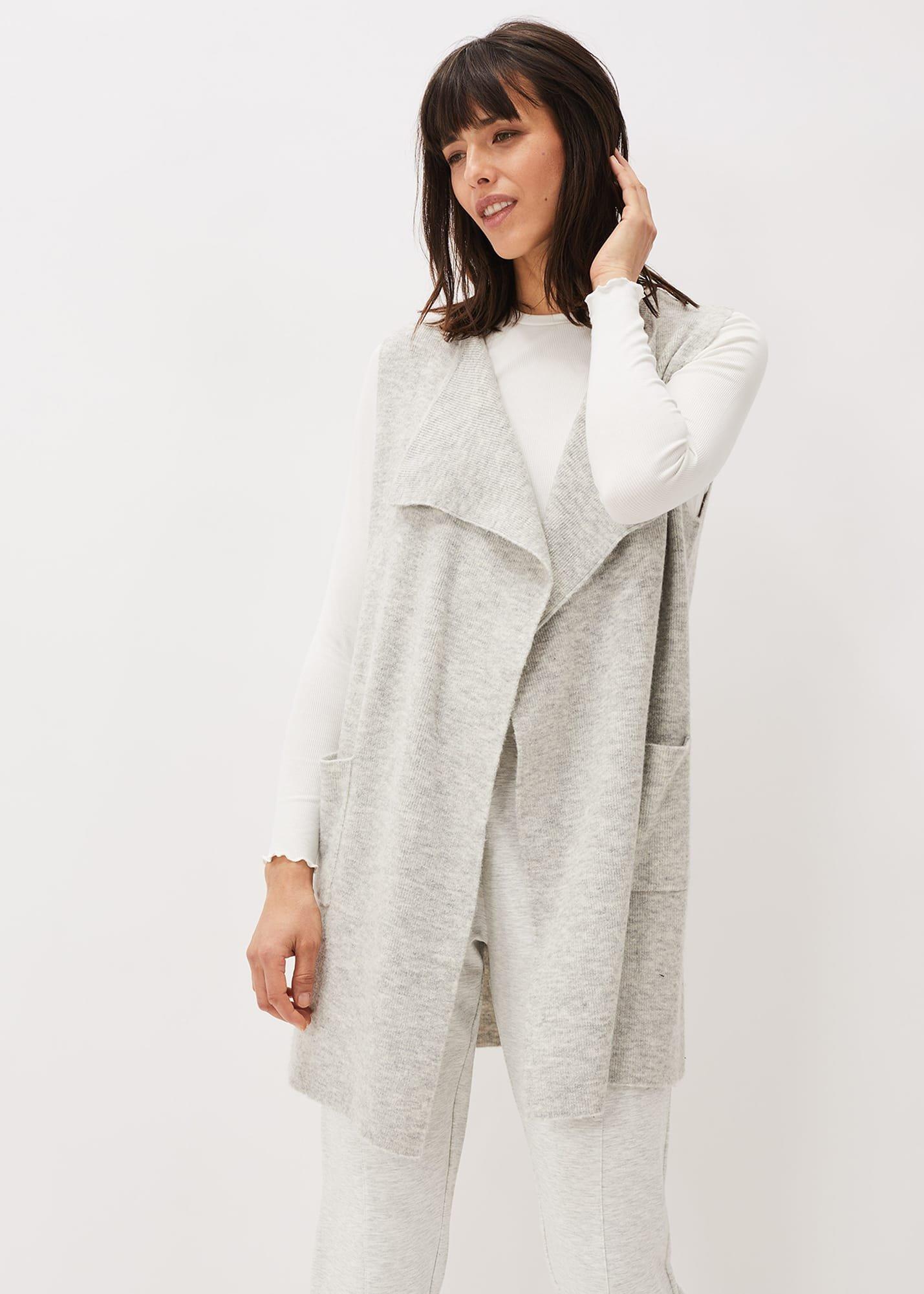 Lou Sleeveless Waterfall Longline Cardigan