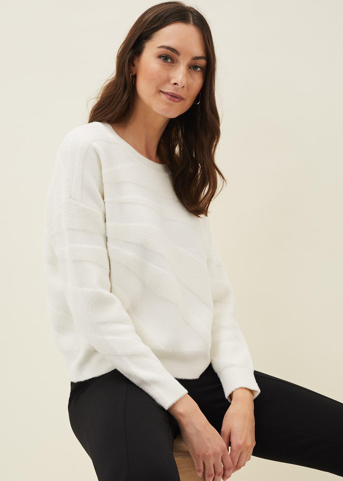 Anna Zebra Textured Sweatshirt