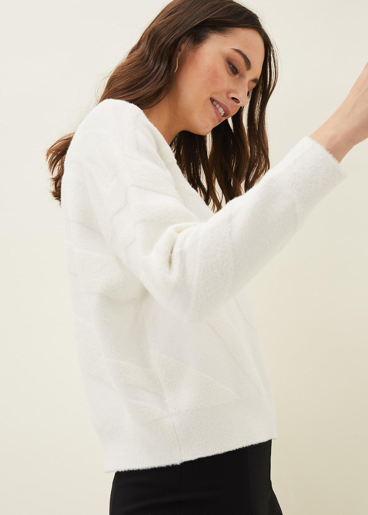Anna Zebra Textured Sweatshirt