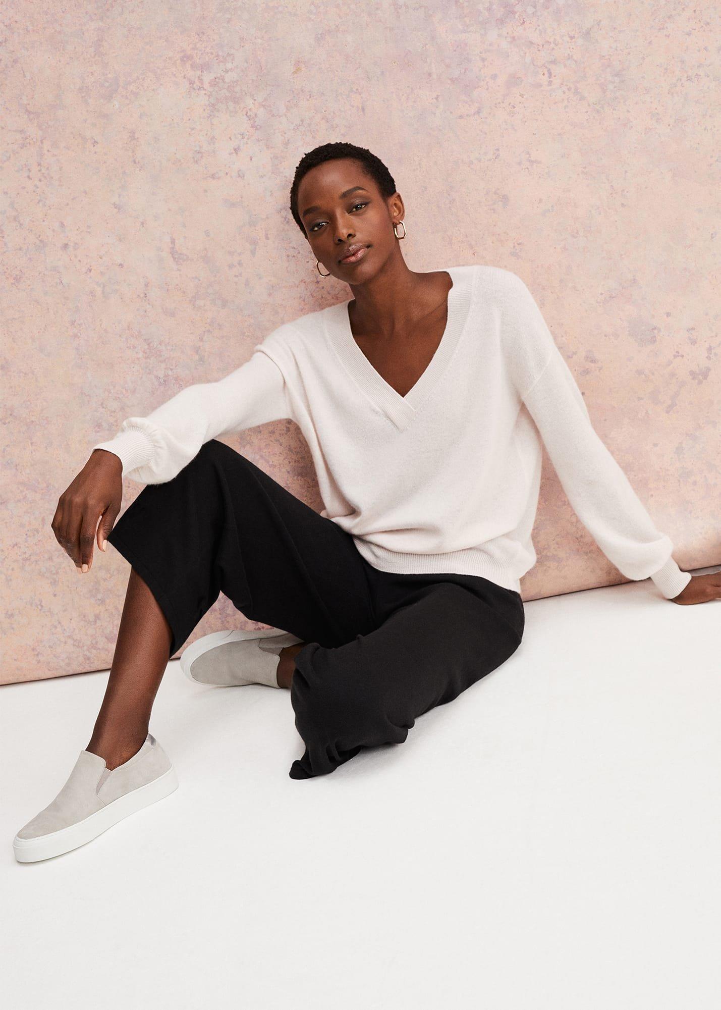 Ophelia Wool Cashmere V Neck Jumper
