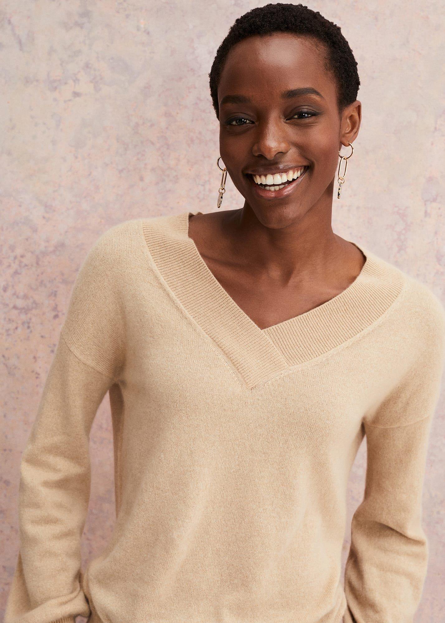 Ophelia Wool Cashmere V Neck Jumper