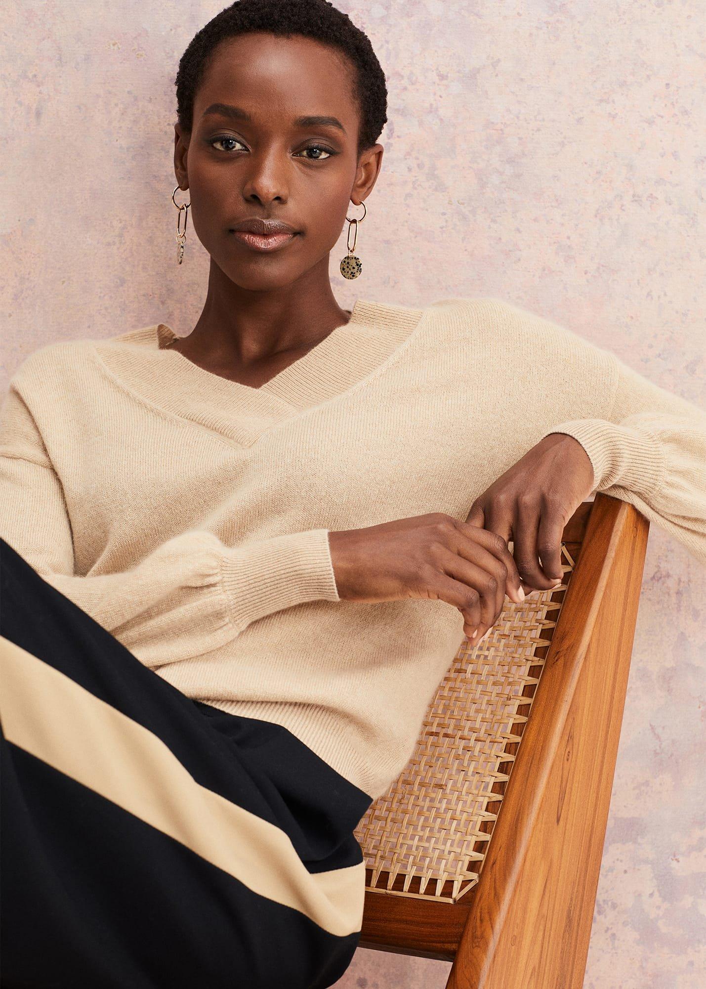 Ophelia Wool Cashmere V Neck Jumper
