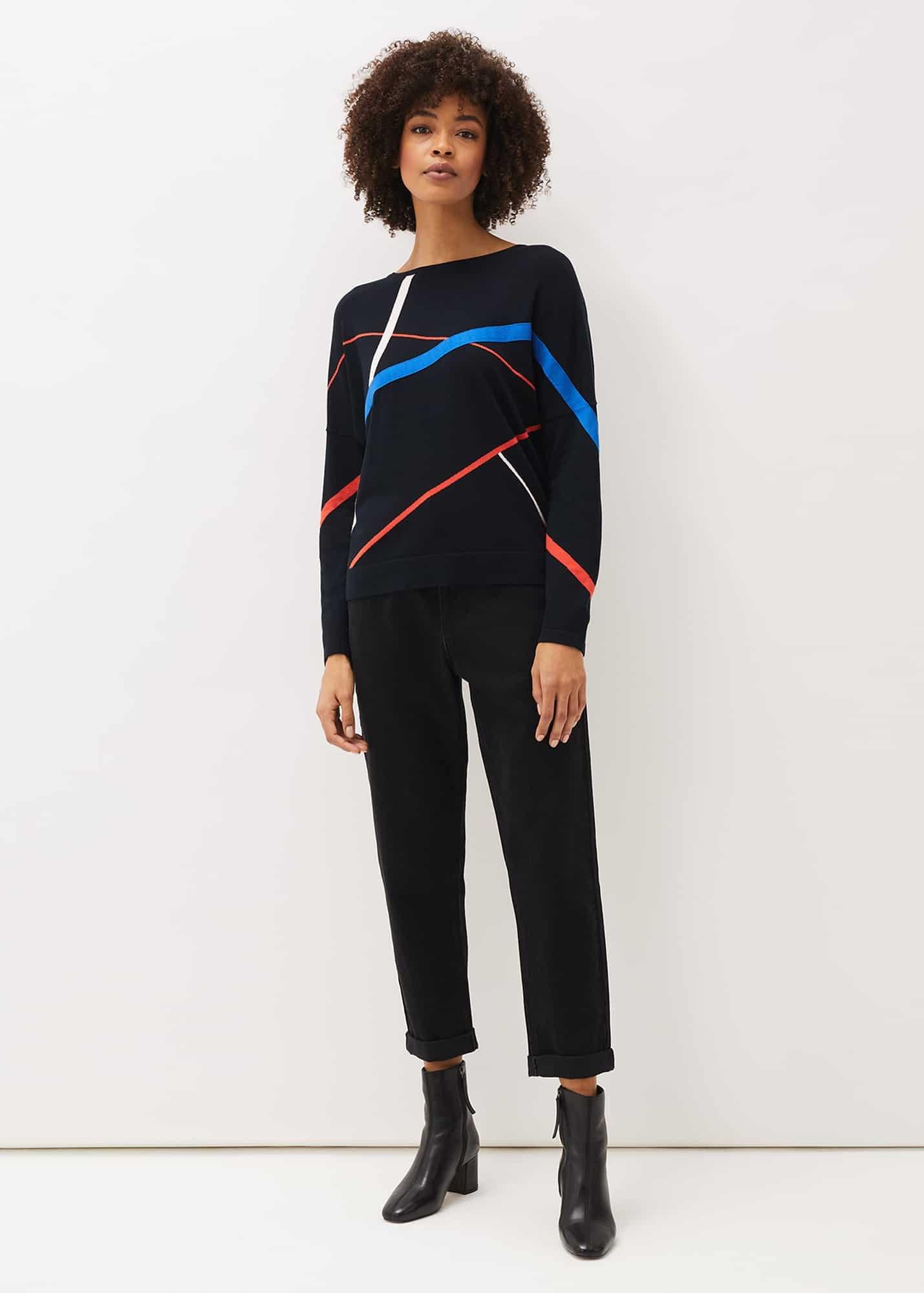Candice Abstract Print Fine Knit Jumper