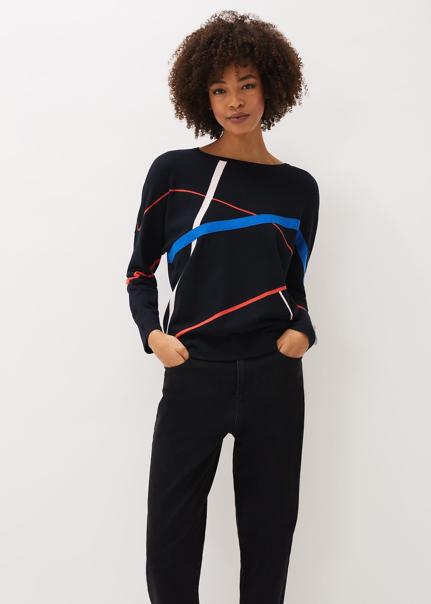 Candice Abstract Print Fine Knit Jumper