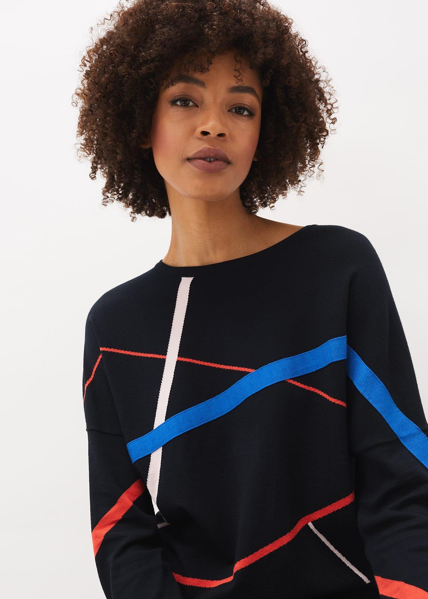 Candice Abstract Print Fine Knit Jumper