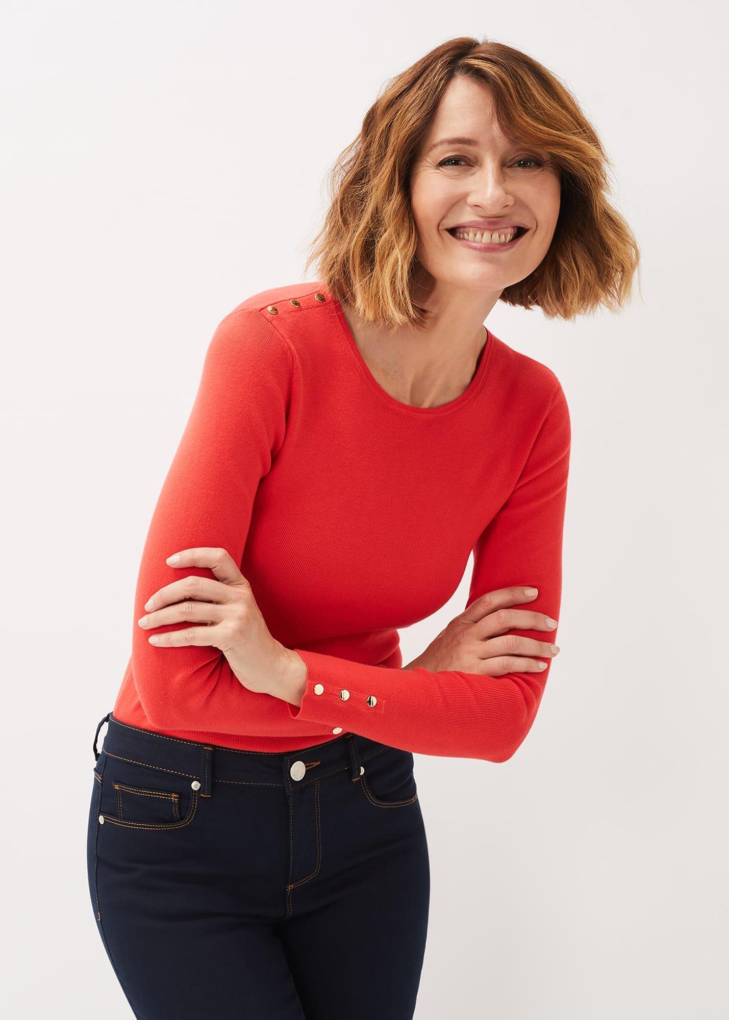 Poppia Button Detail Knit Jumper