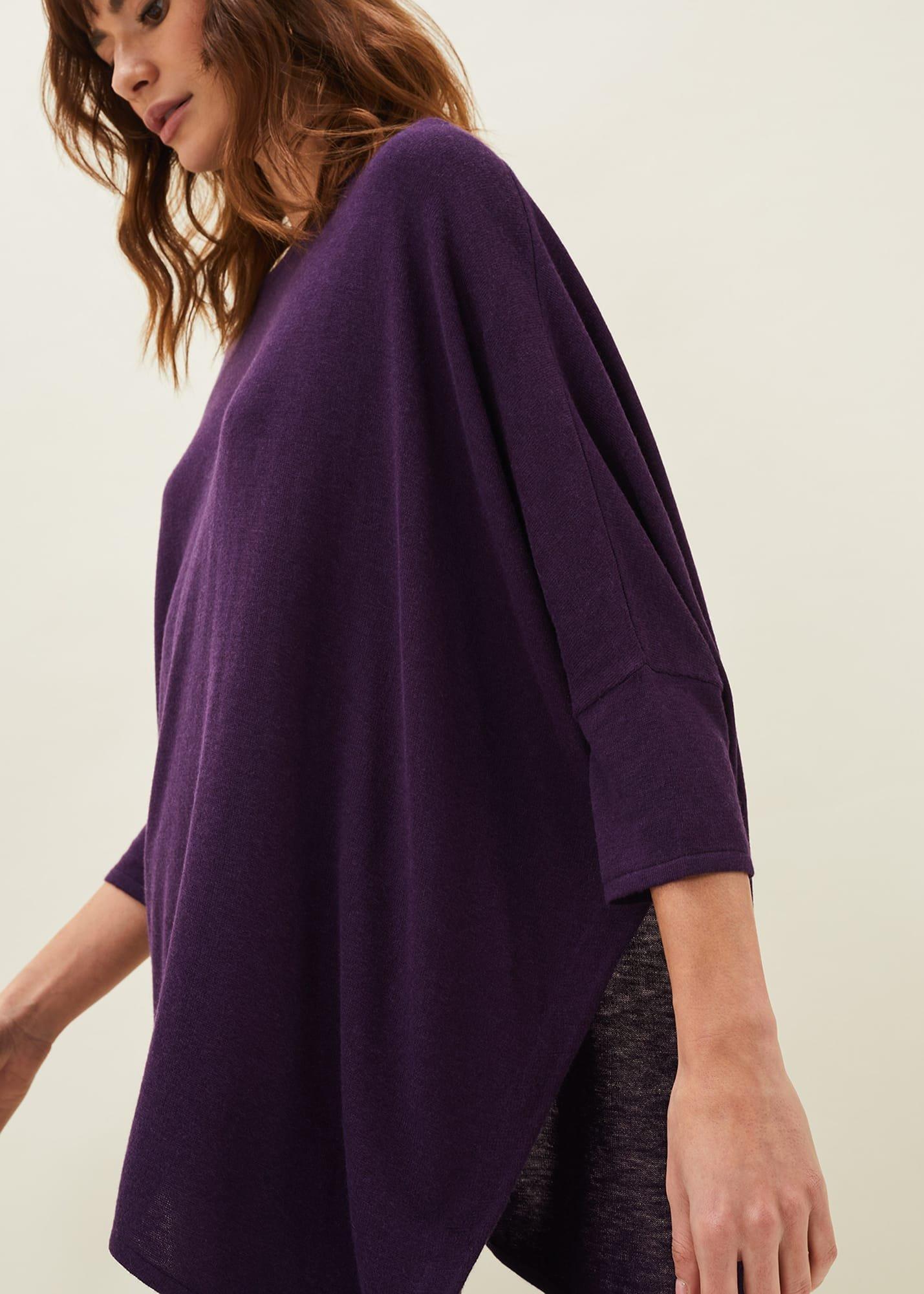 Melinda Asymmetric Hem Fine Knit Jumper